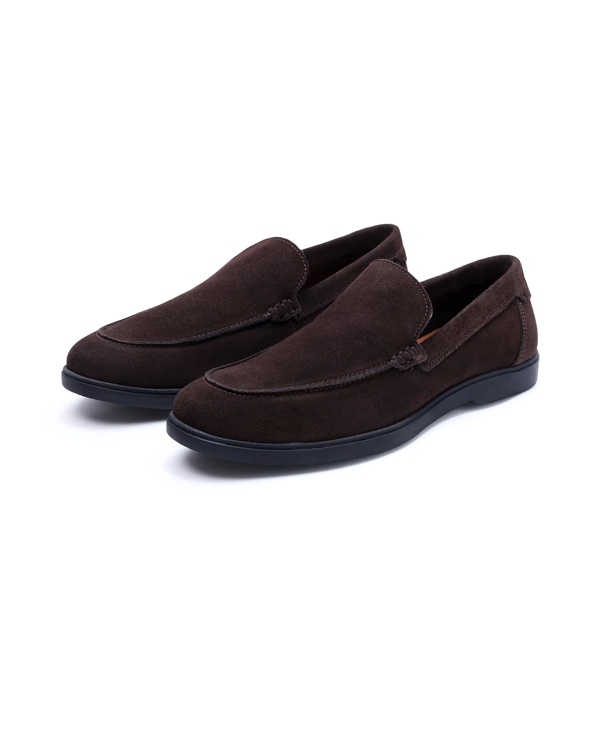 Rare Rabbit Men Velour Coffee Suede Leather Slip-On Closure Loafer