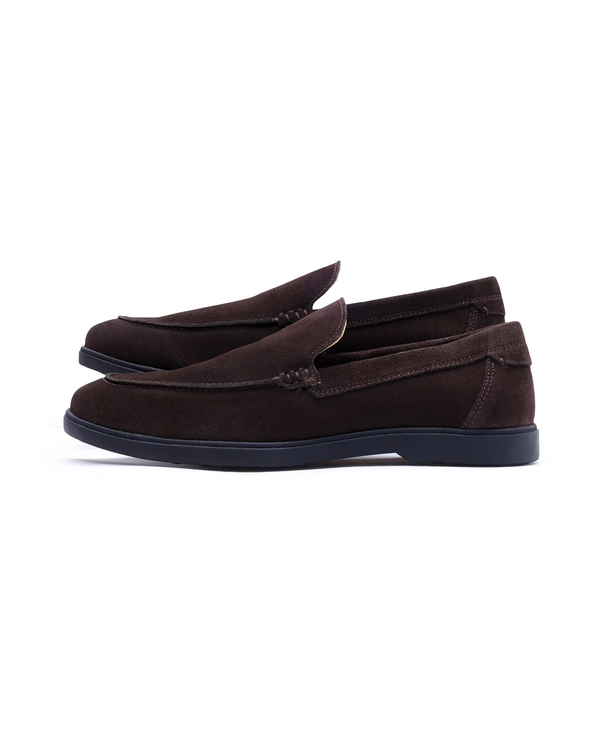 Rare Rabbit Men Velour Coffee Suede Leather Slip-On Closure Loafer