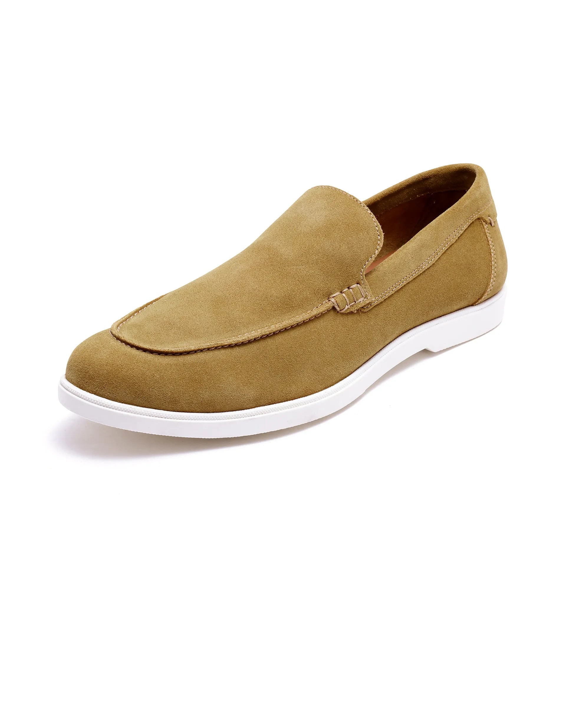Rare Rabbit Men Velour Mustard Suede Leather Slip-On Closure Loafer