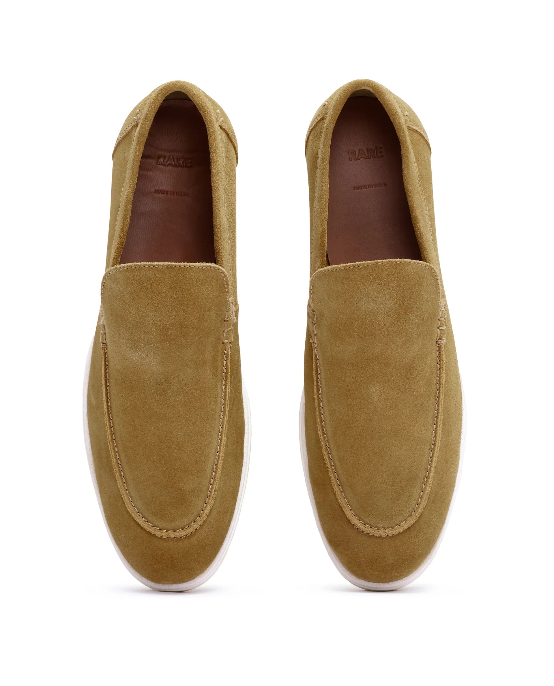 Rare Rabbit Men Velour Mustard Suede Leather Slip-On Closure Loafer