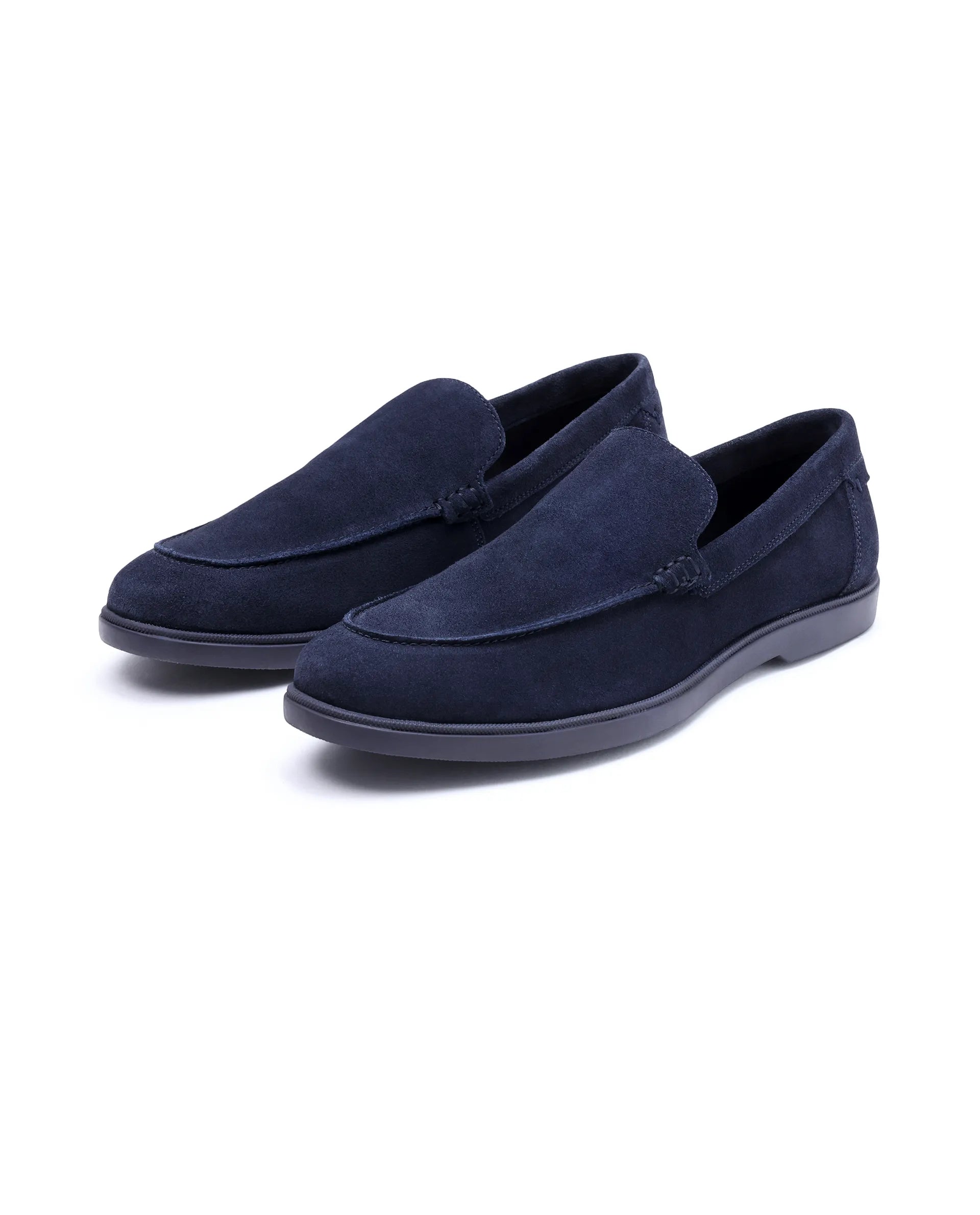 Rare Rabbit Men Velour Navy Suede Leather Slip-On Closure Loafer