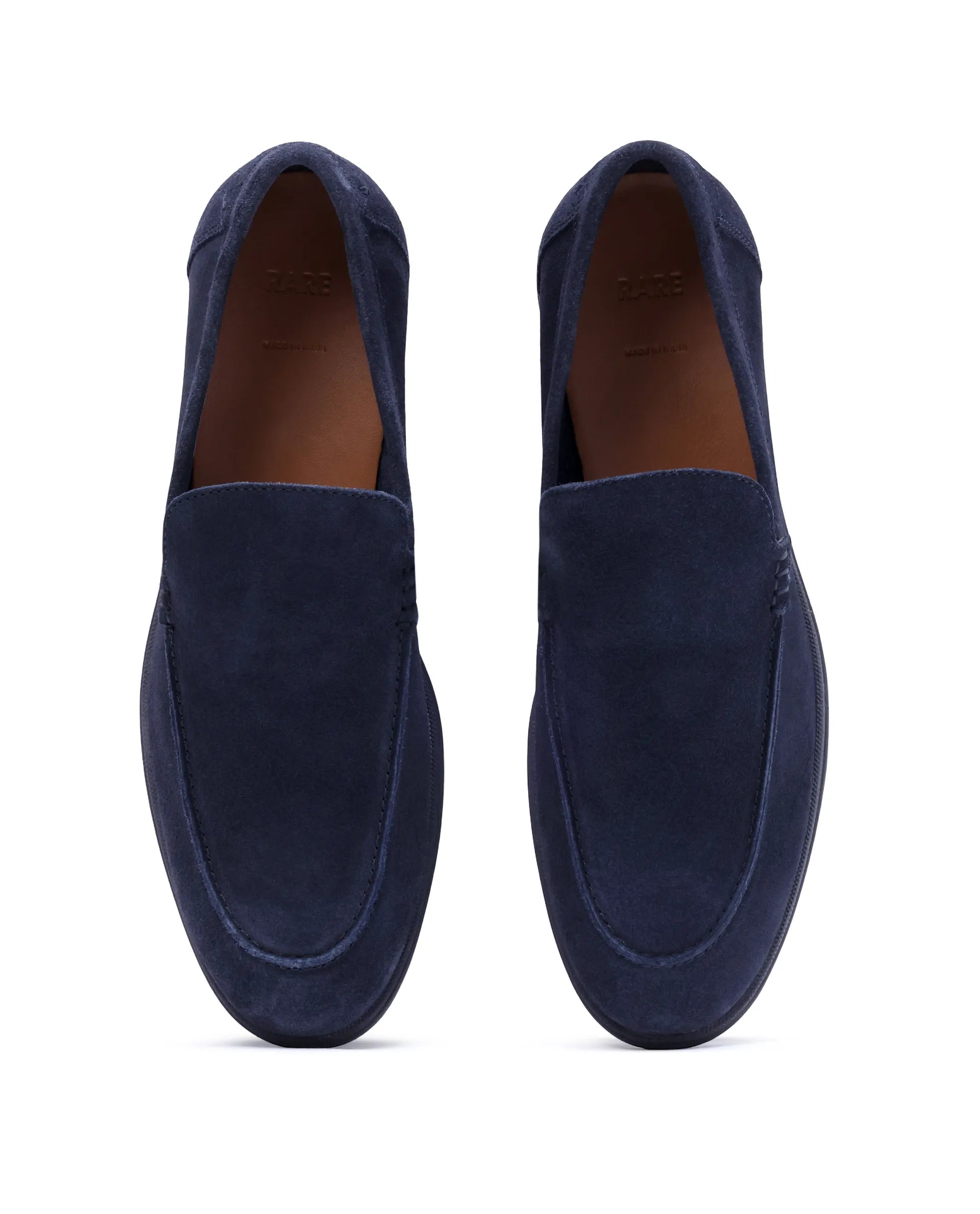 Rare Rabbit Men Velour Navy Suede Leather Slip-On Closure Loafer