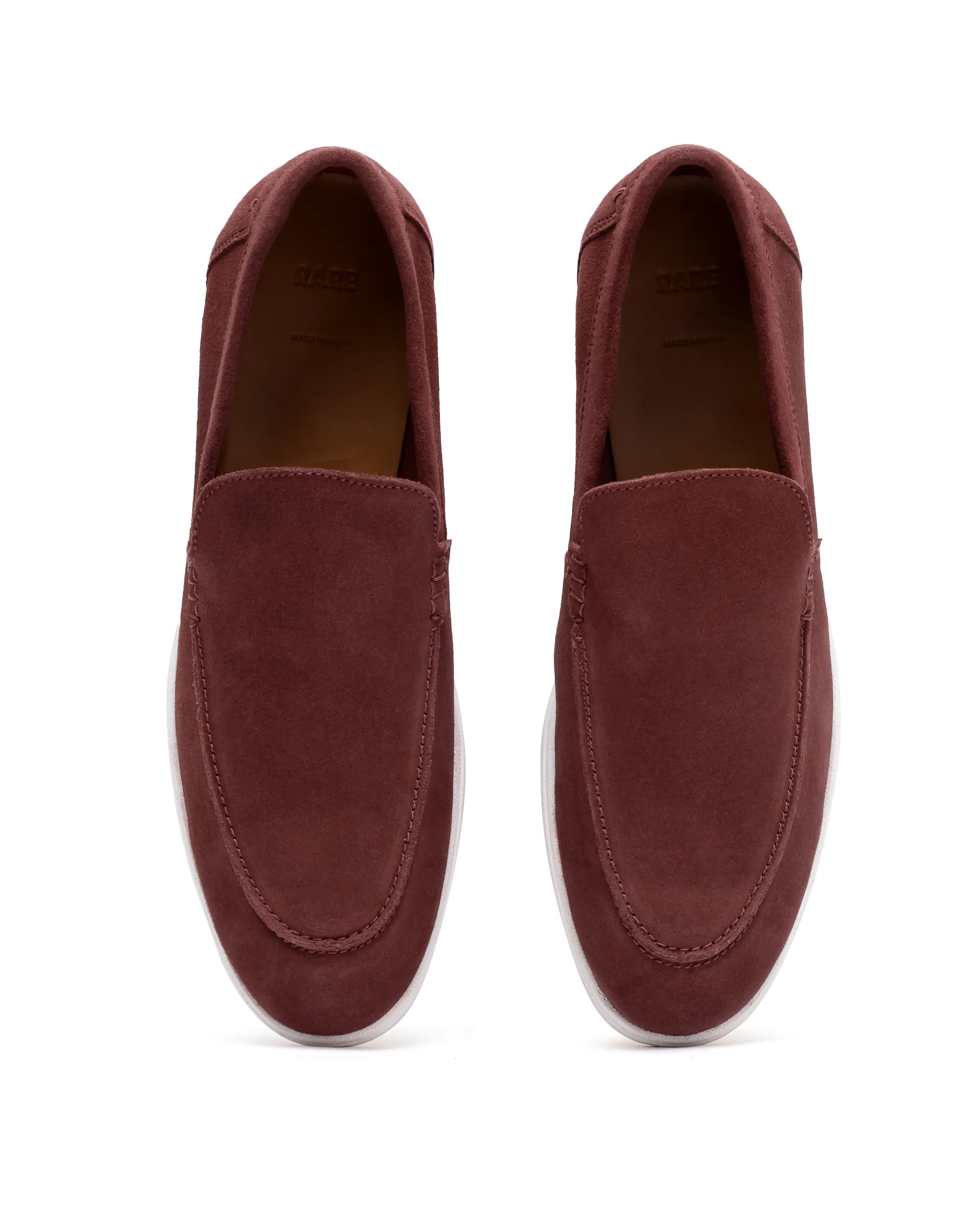 Rare Rabbit Men Velour Rust Suede Leather Slip-On Closure Loafer