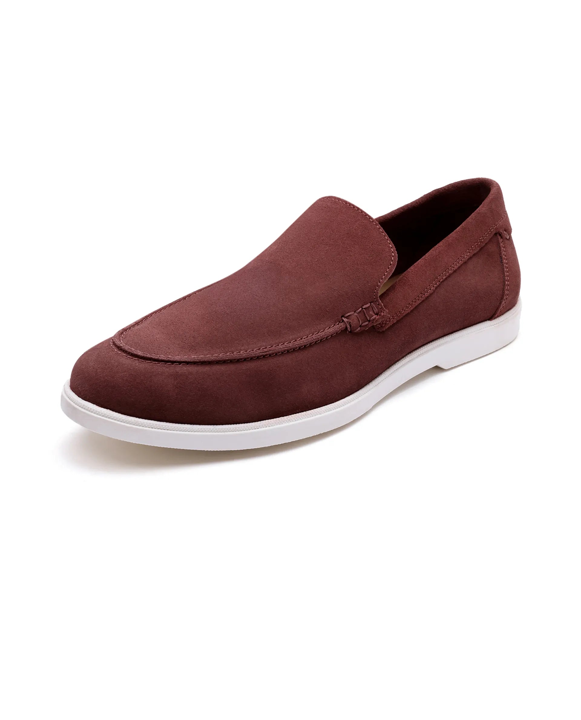 Rare Rabbit Men Velour Rust Suede Leather Slip-On Closure Loafer