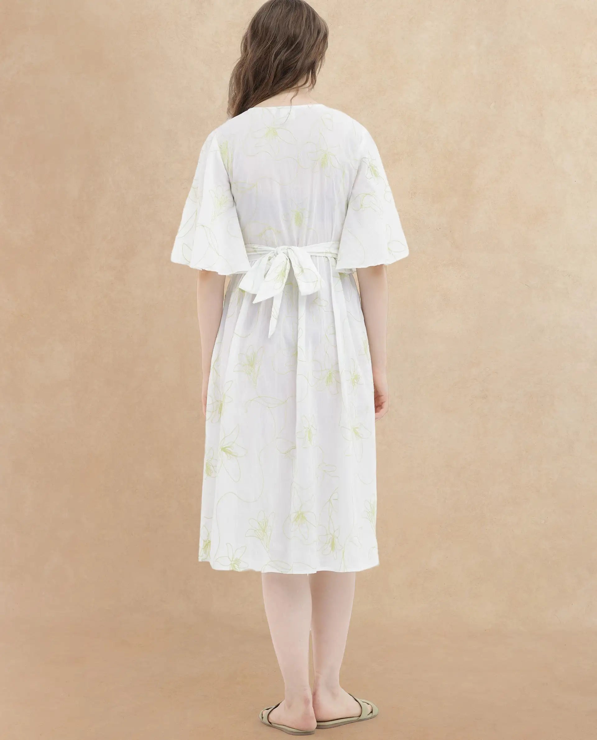 Rareism Womens Vera White Dress Short Sleeve Solid