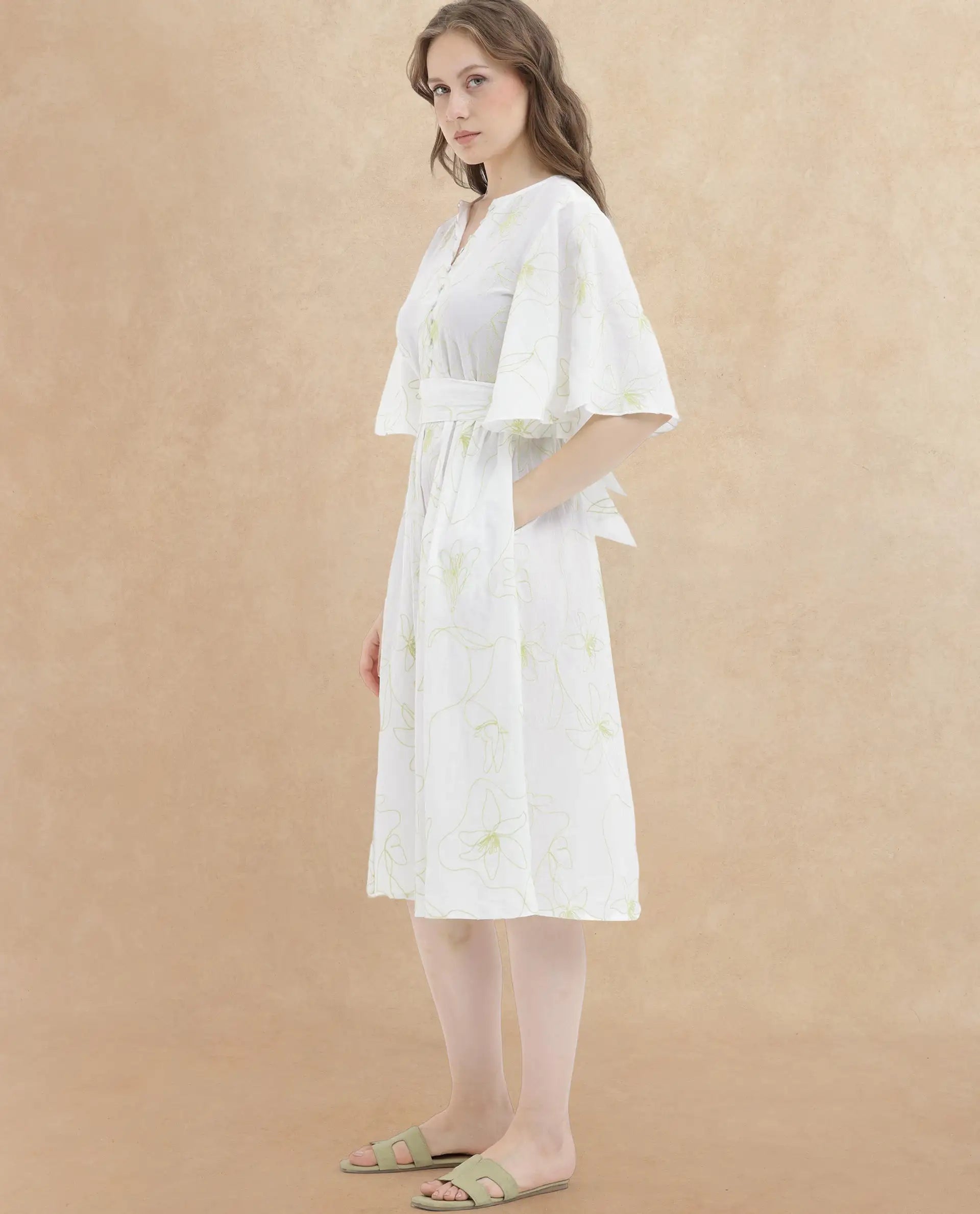 Rareism Womens Vera White Dress Short Sleeve Solid