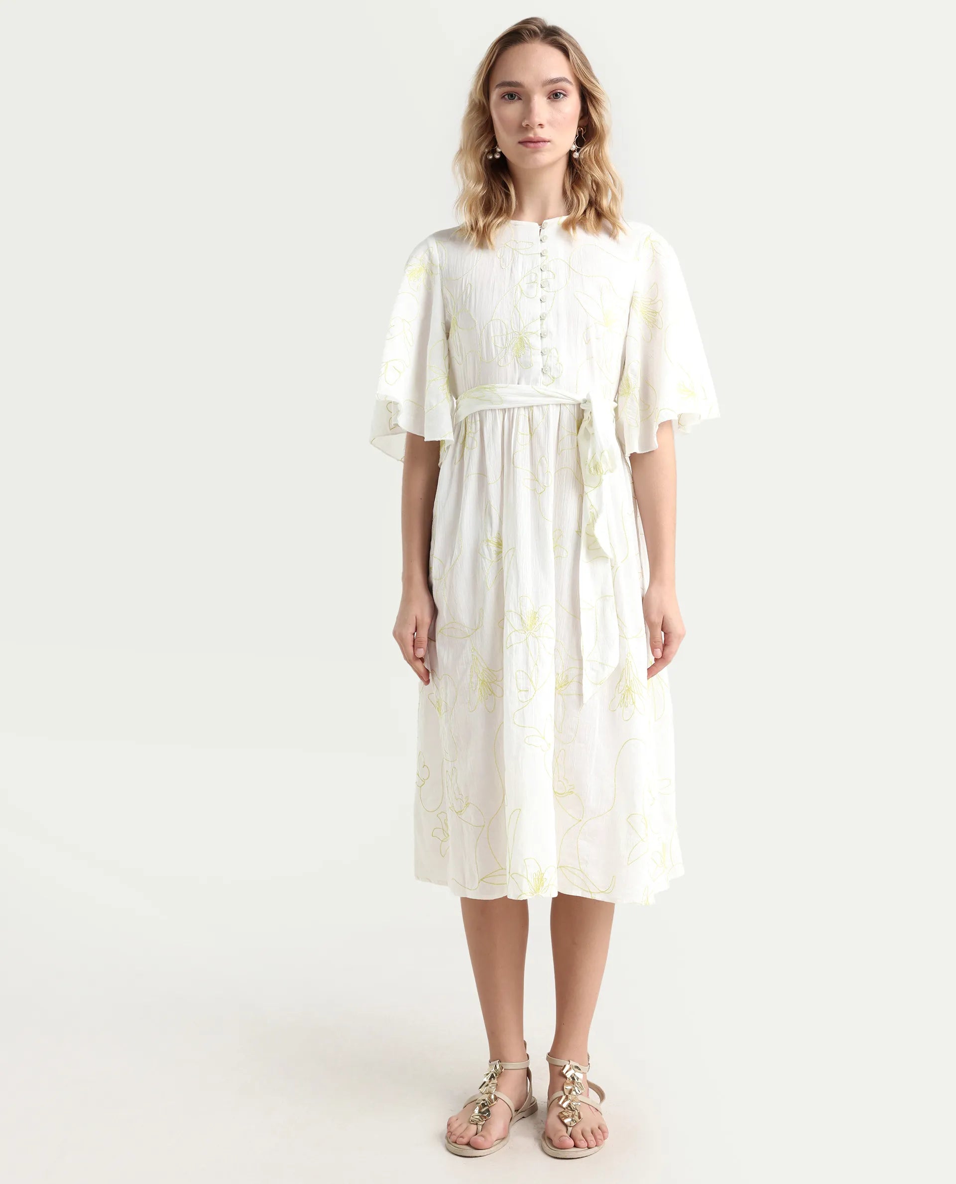 Buy Vera - White Embroidered Maxi Dress| Rareism