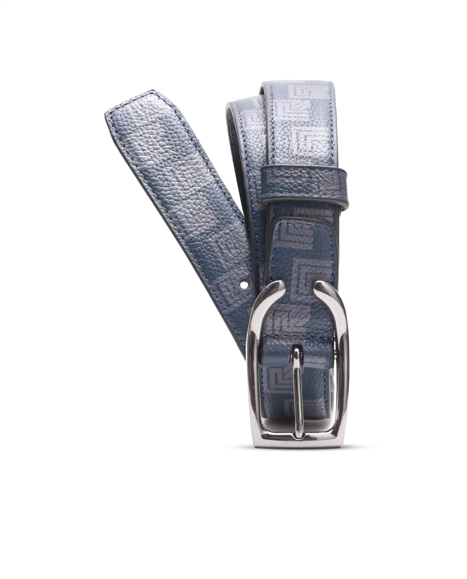 Rare Rabbit Men Vero Navy Leather Belt