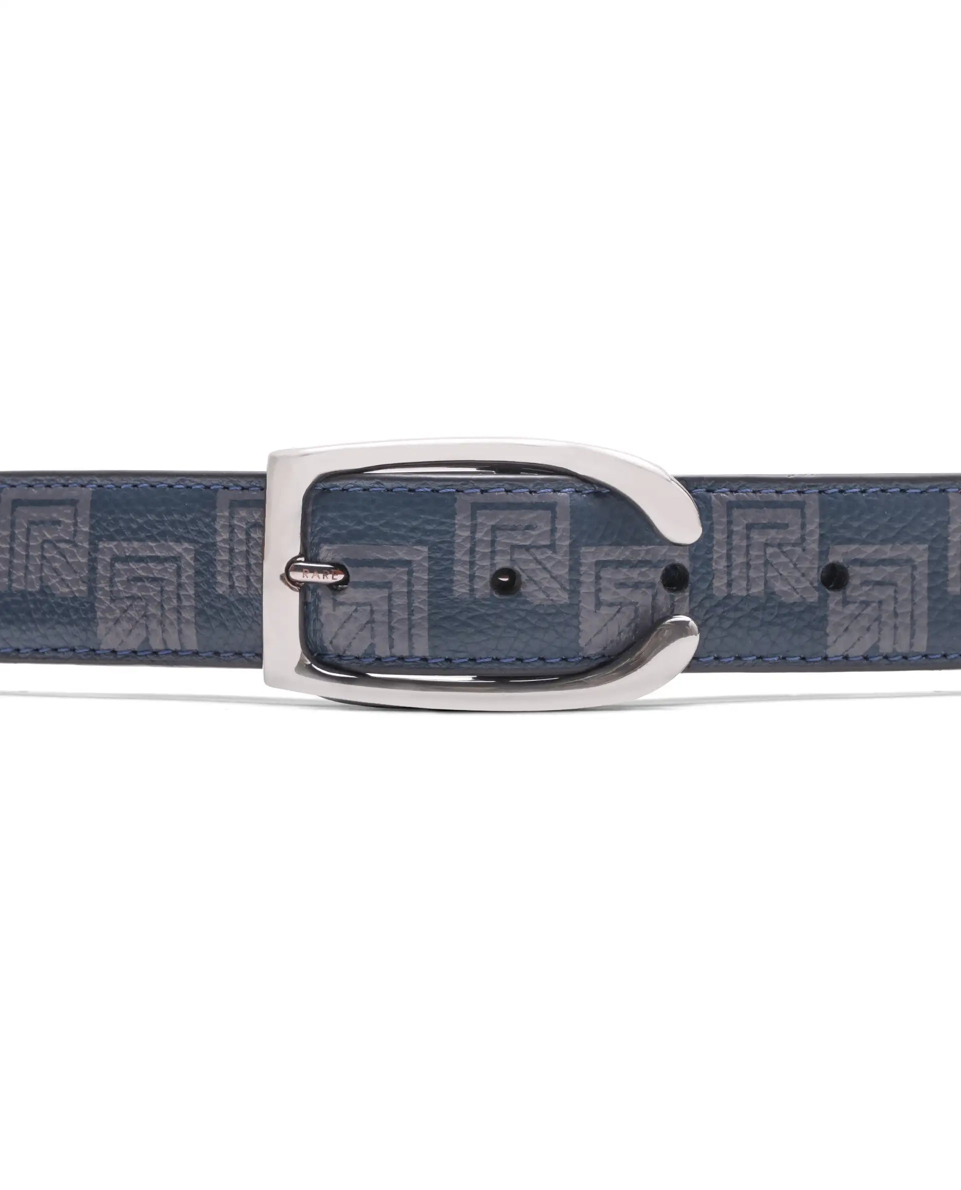 Rare Rabbit Men Vero Navy Leather Belt
