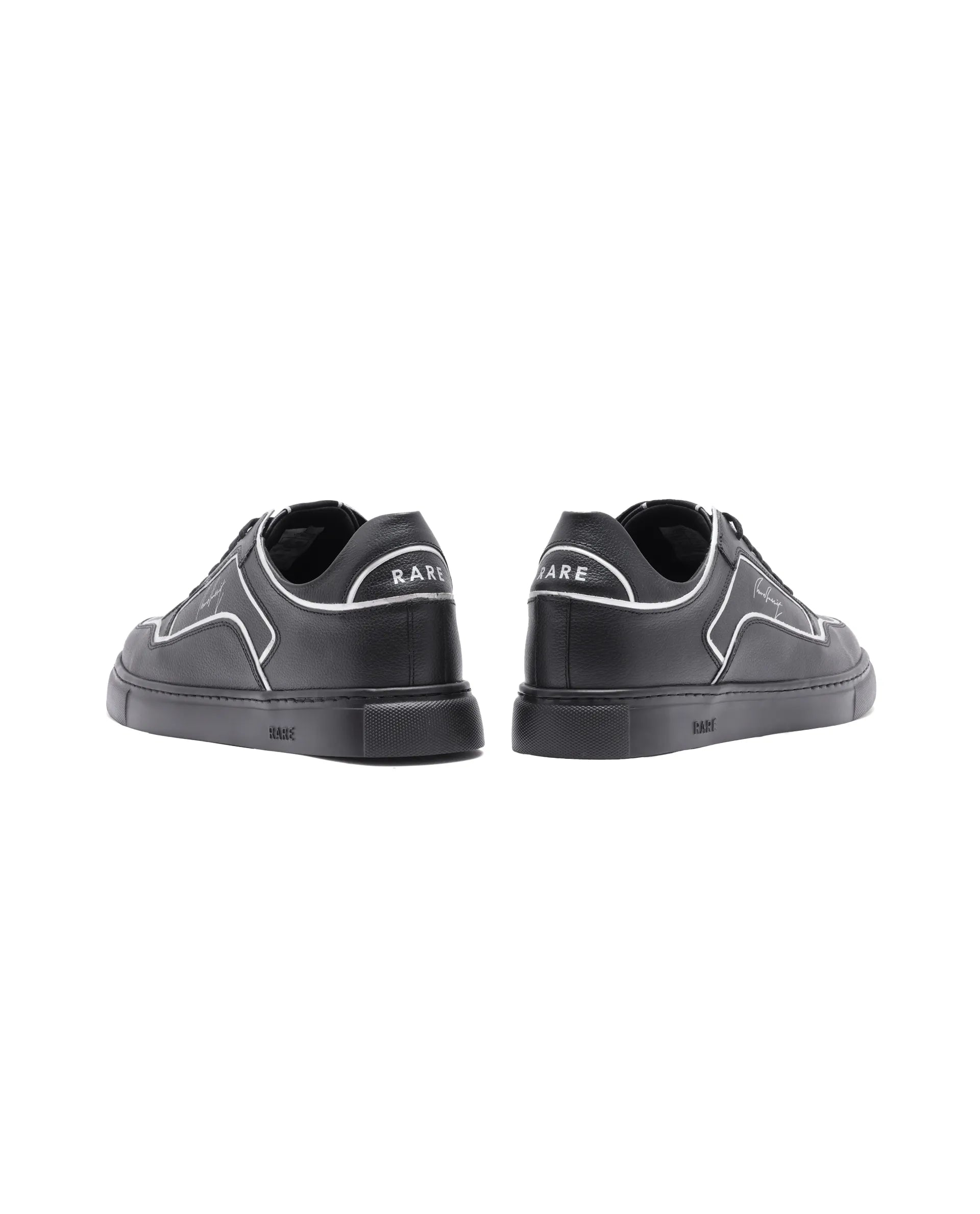 Rare Rabbit Men Veron Black Genuine Leather Dual Tone Low-Top Lace-Up Shoes