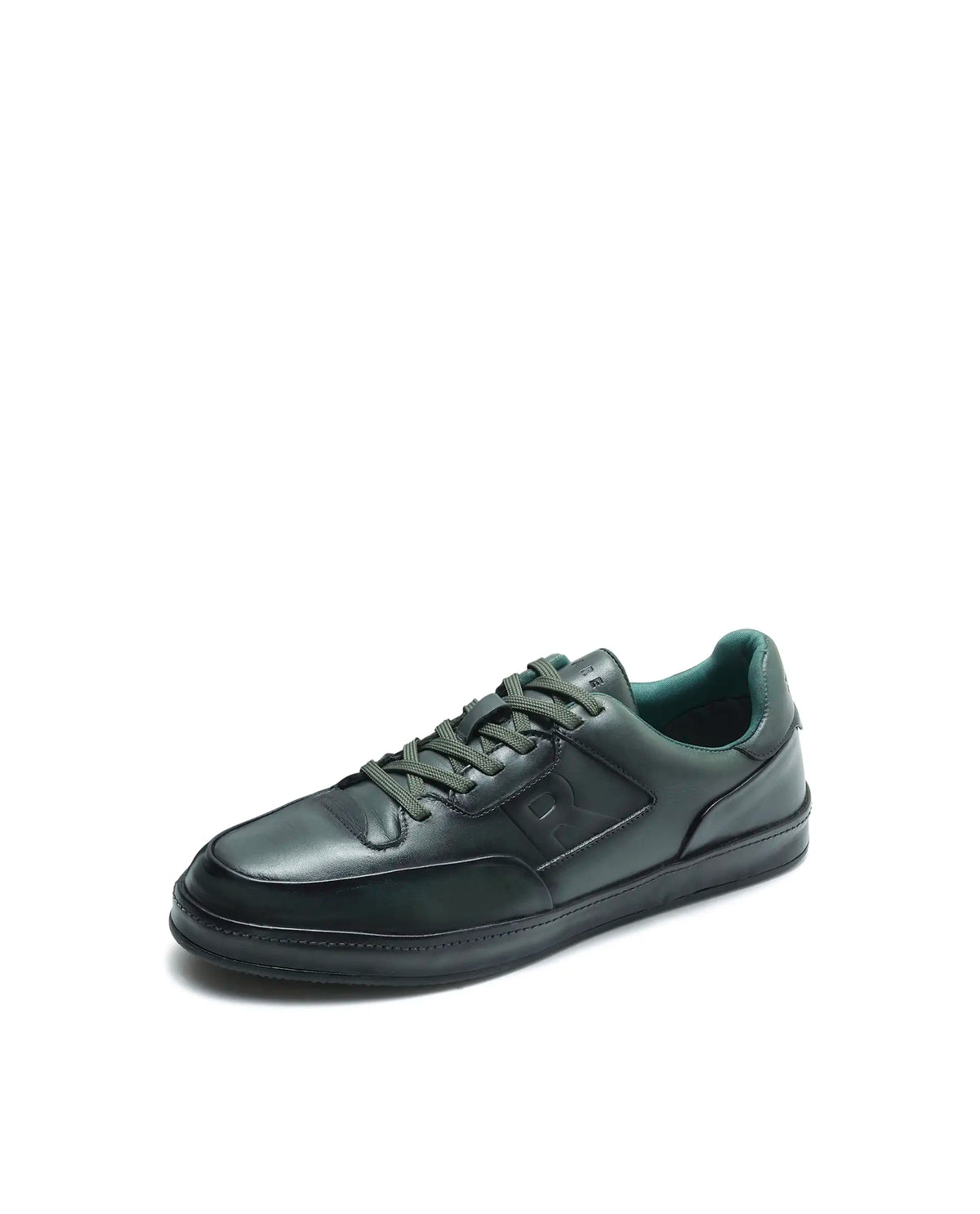 Rarez Men's Verso Dark Green Leather Regular Sneaker
