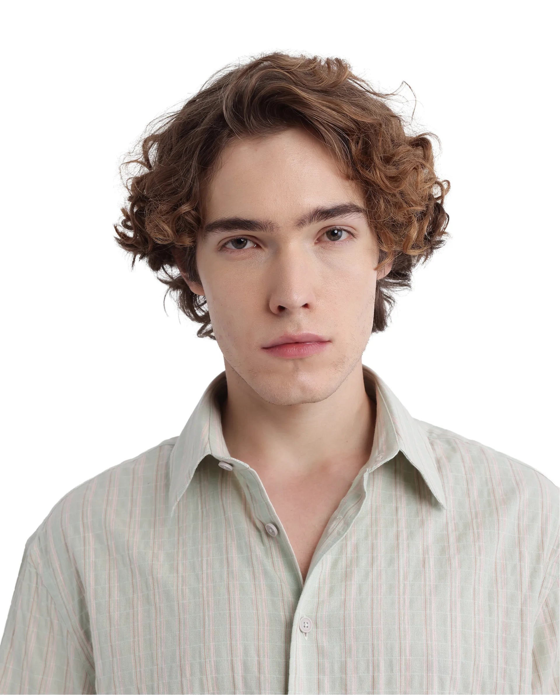 Rare Rabbit Men's Wexder Light Grey  Cotton Fabric Short Sleeve Collared Neck Button Closure Multicolor Printed Shirt