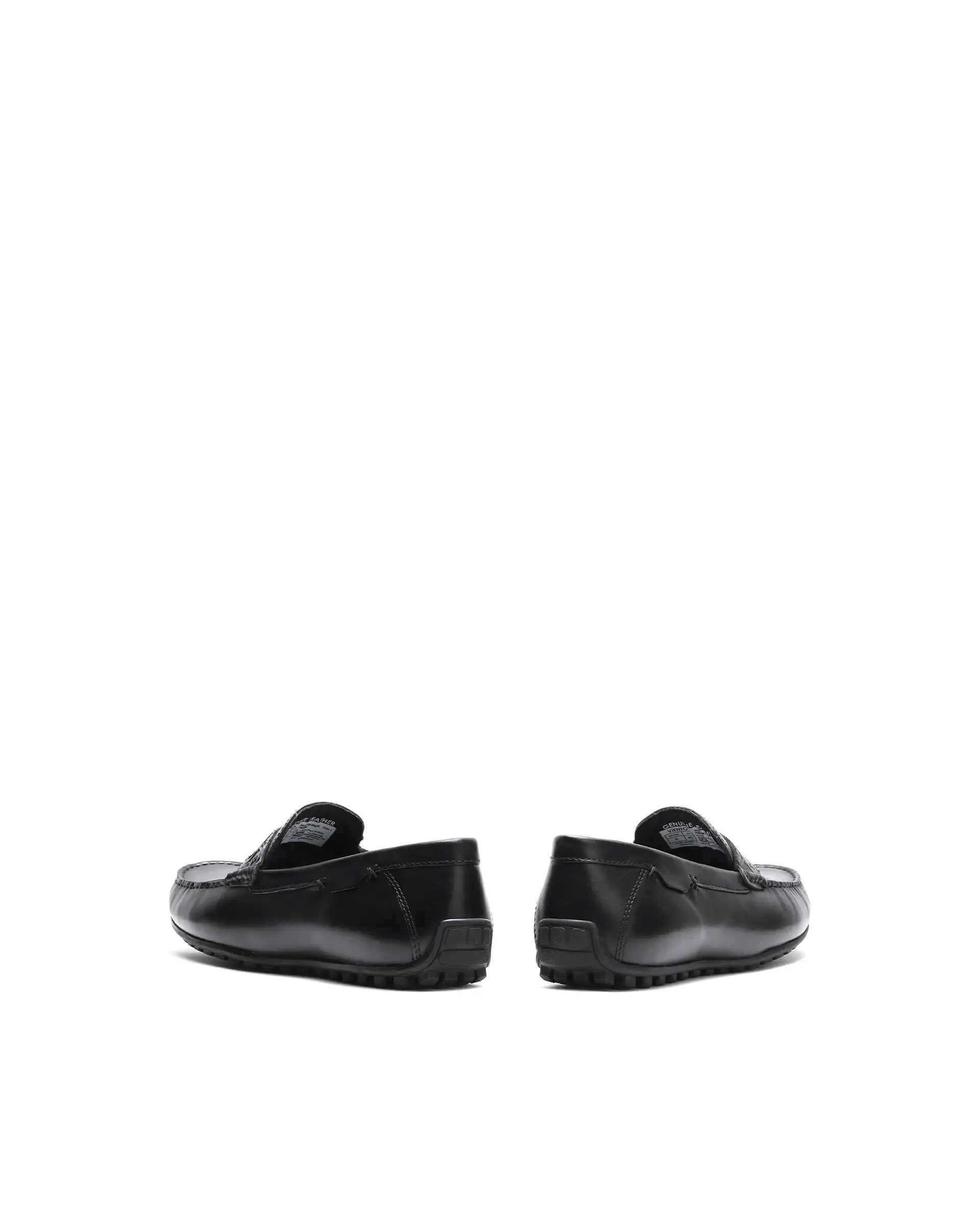 Rare Rabbit Men's Viento Black Leather Drivers