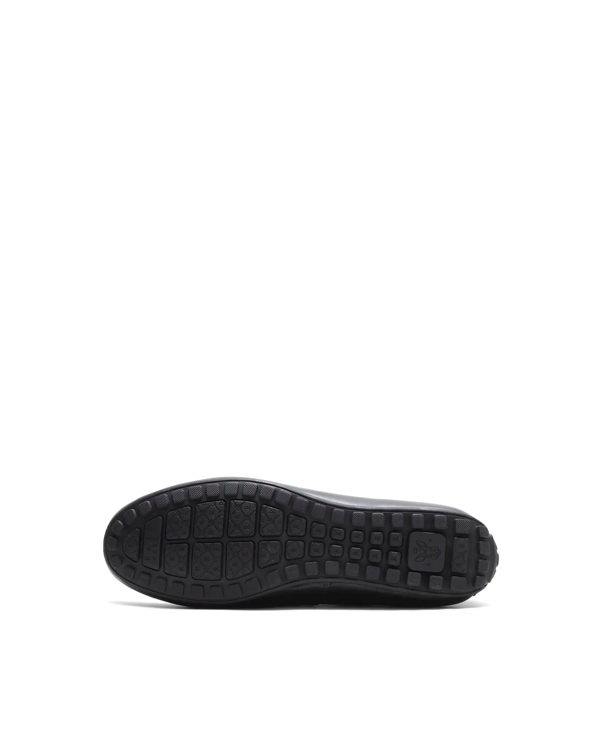 Rare Rabbit Men's Viento Black Leather Drivers