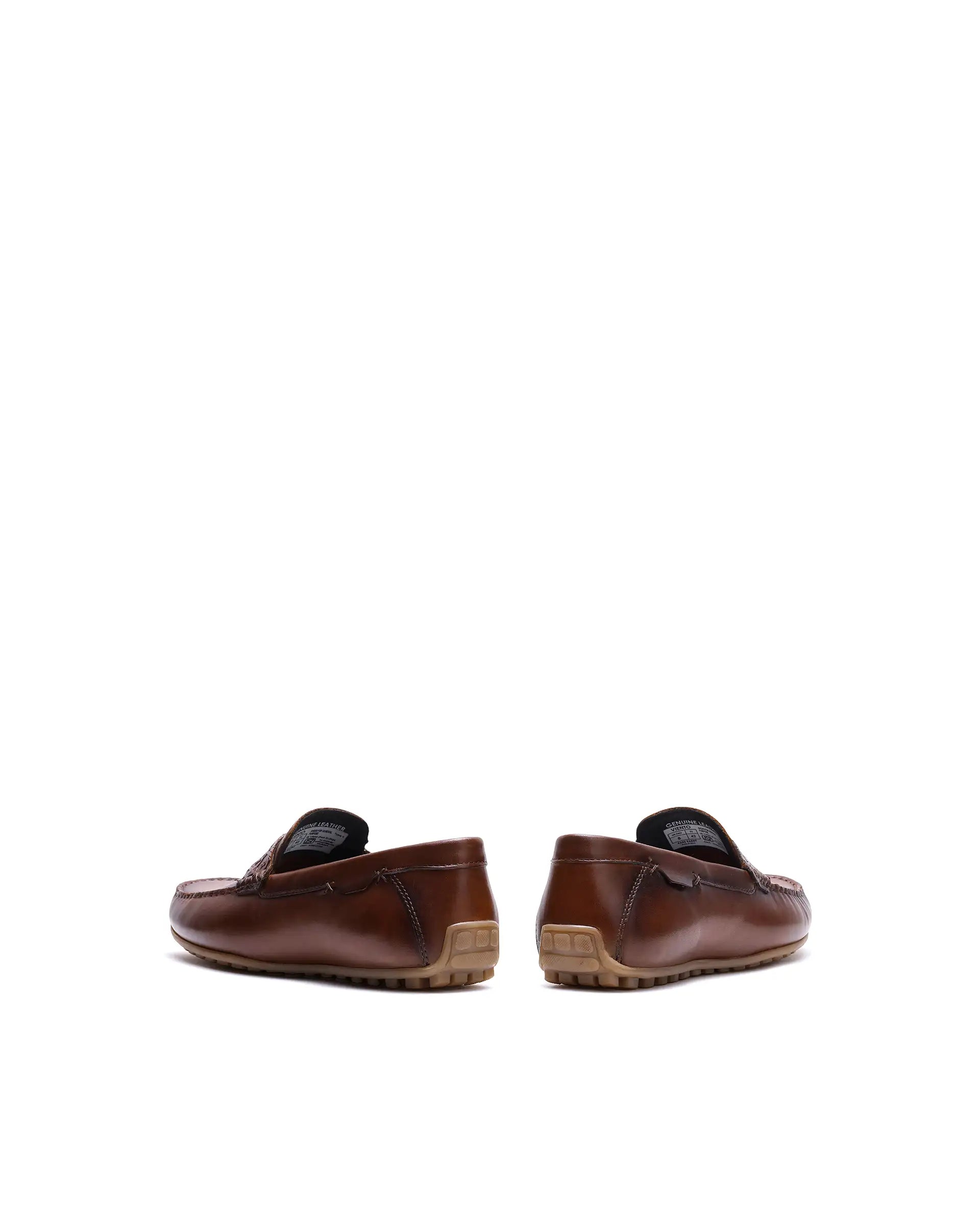 Rare Rabbit Men's Viento Tan Leather Drivers