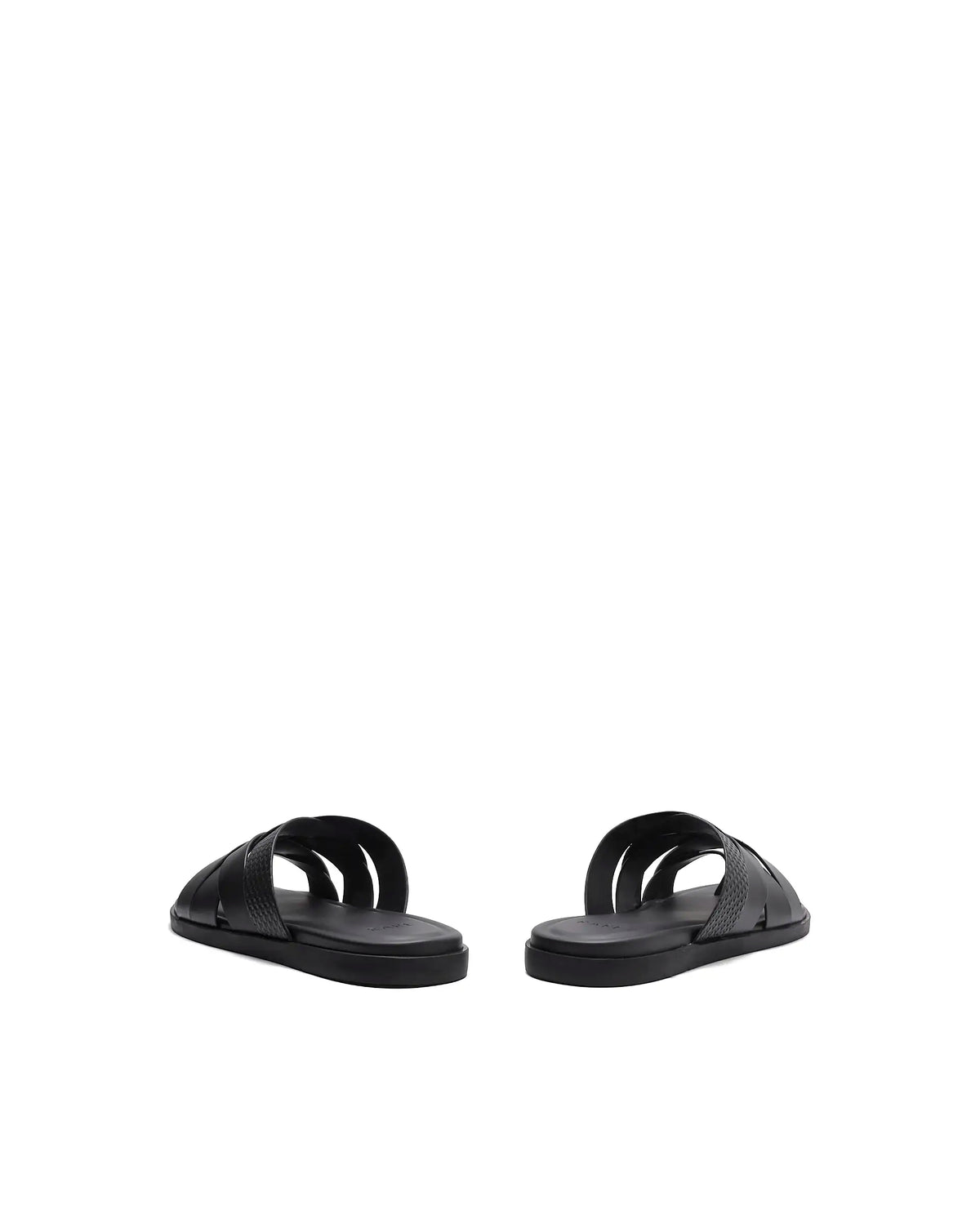 Rarez Men's Vivi Black Leather Regular Sandal