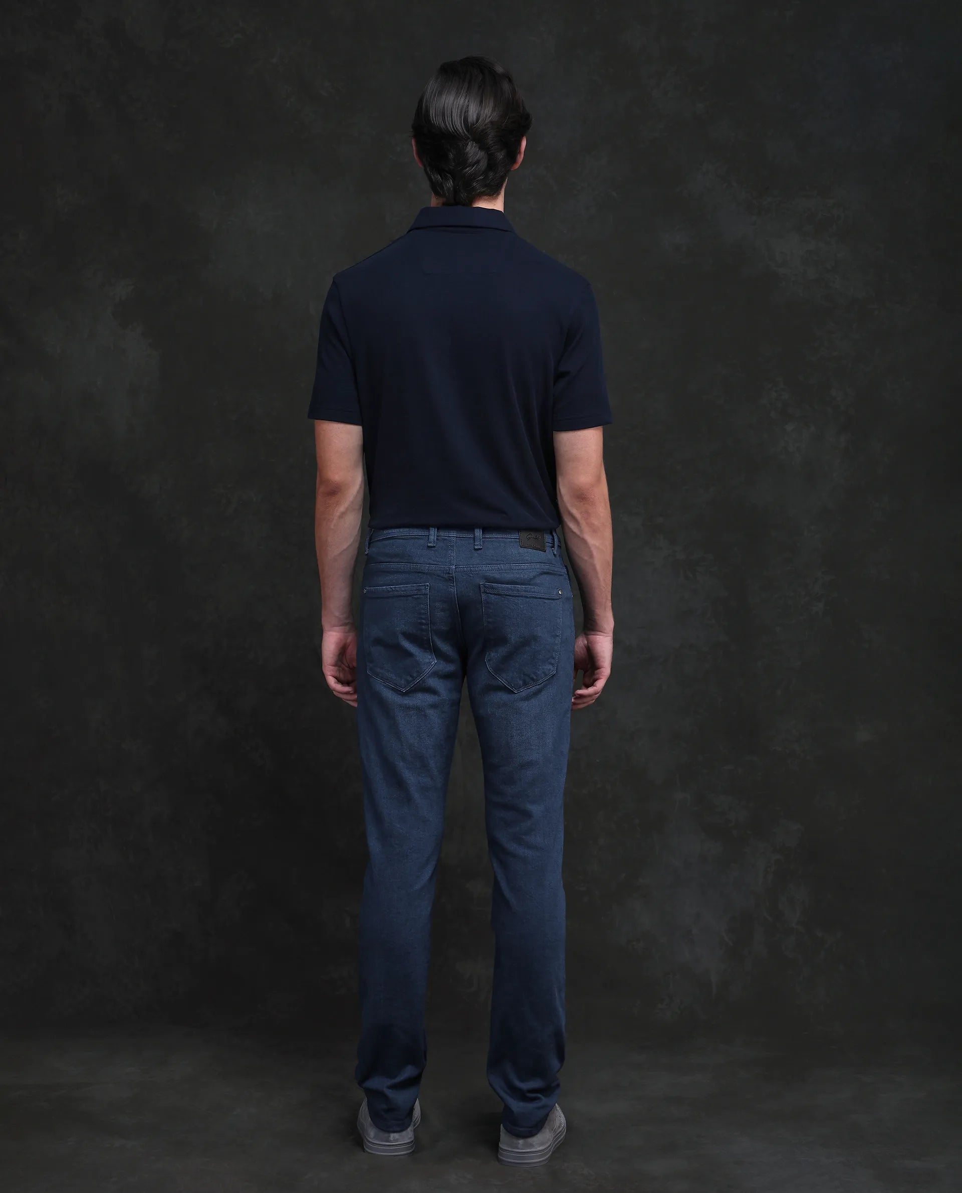 Rare Rabbit Men Vlad-G Dark Blue Cotton Blend Fabric Button Closure Slim Fit Plain Jeans