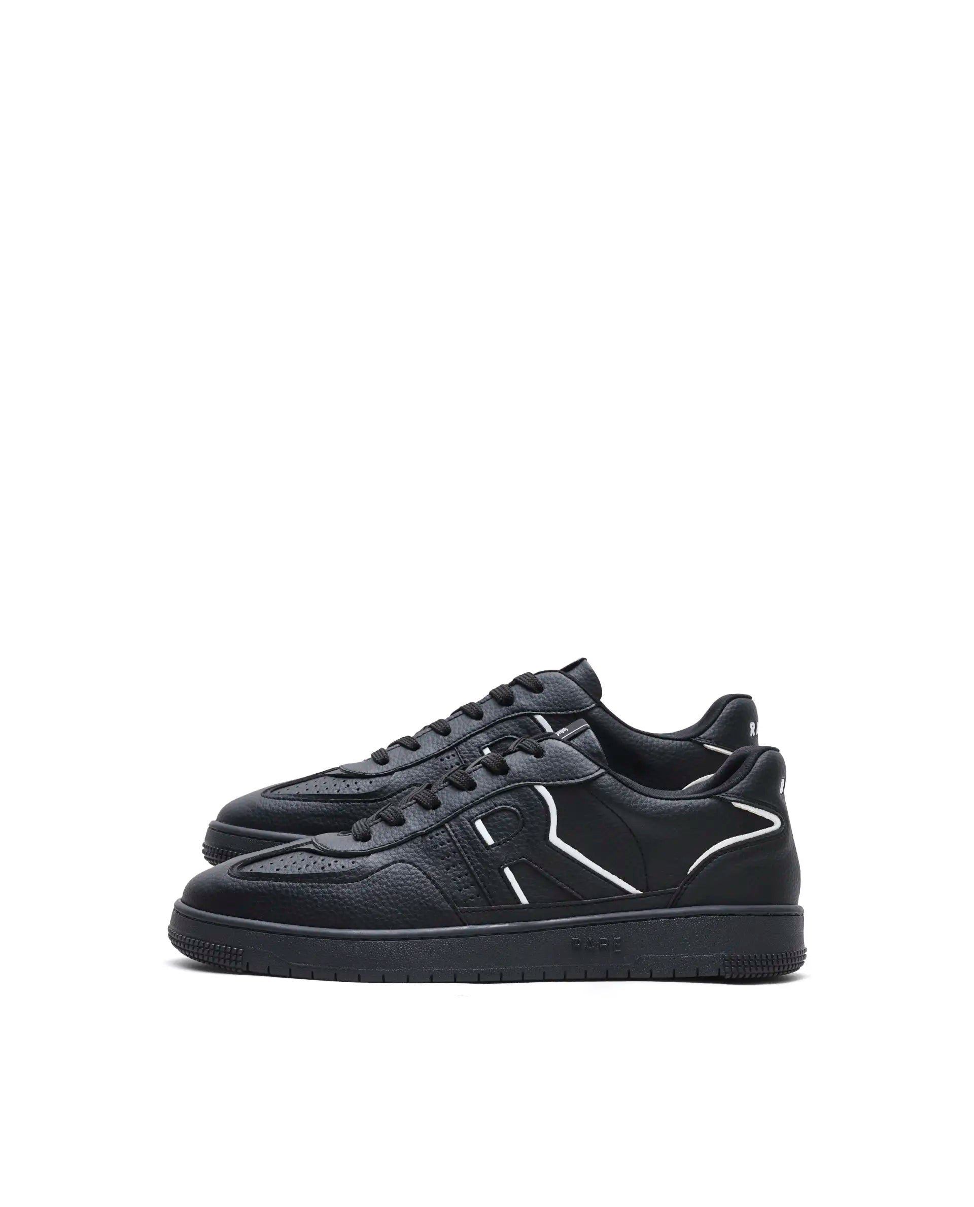 Rare Rabbit Men's Volt Black Micro Fiber Sneaker