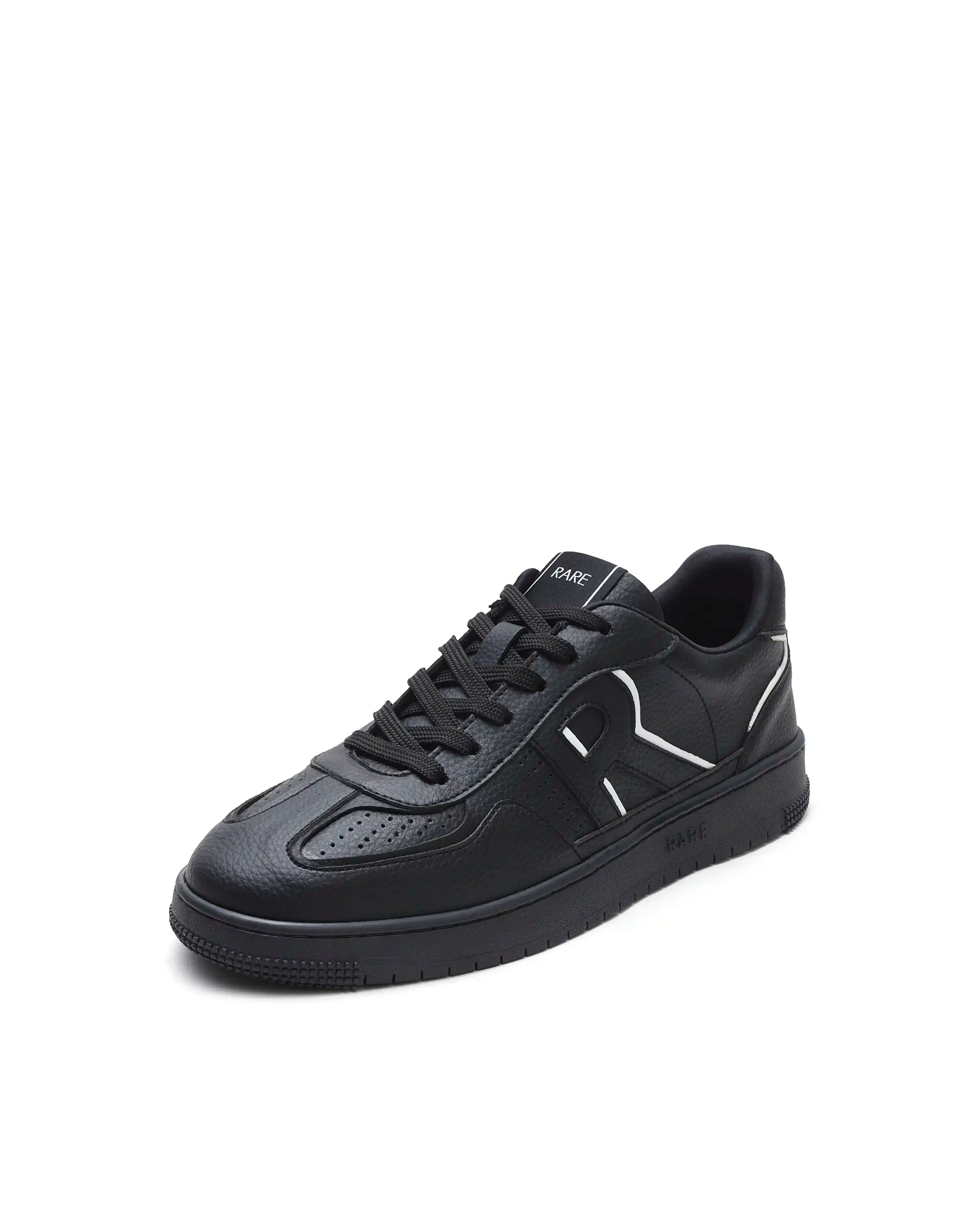 Rare Rabbit Men's Volt Black Micro Fiber Sneaker