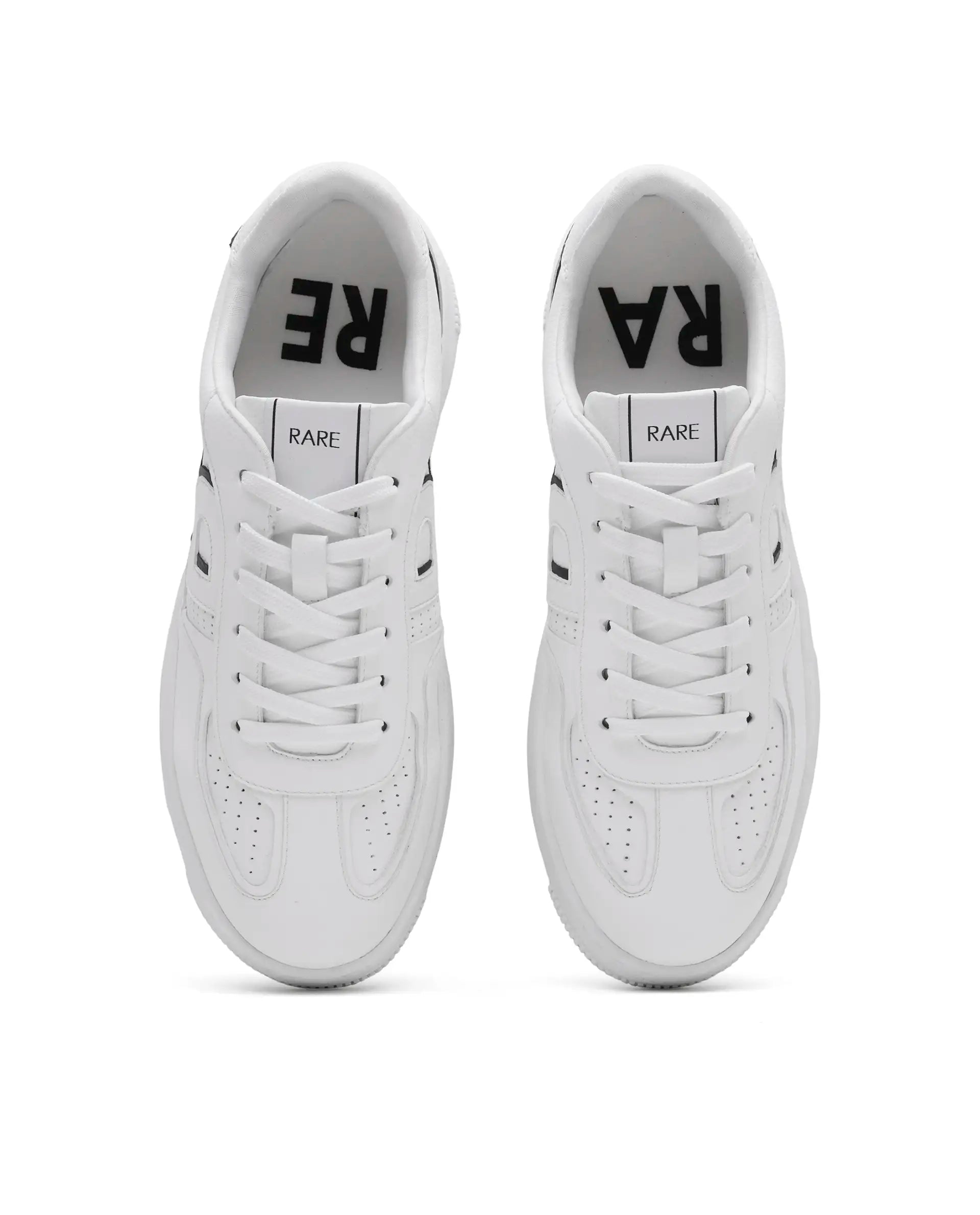 Rare Rabbit Men's Volt White Micro Fiber Sneaker