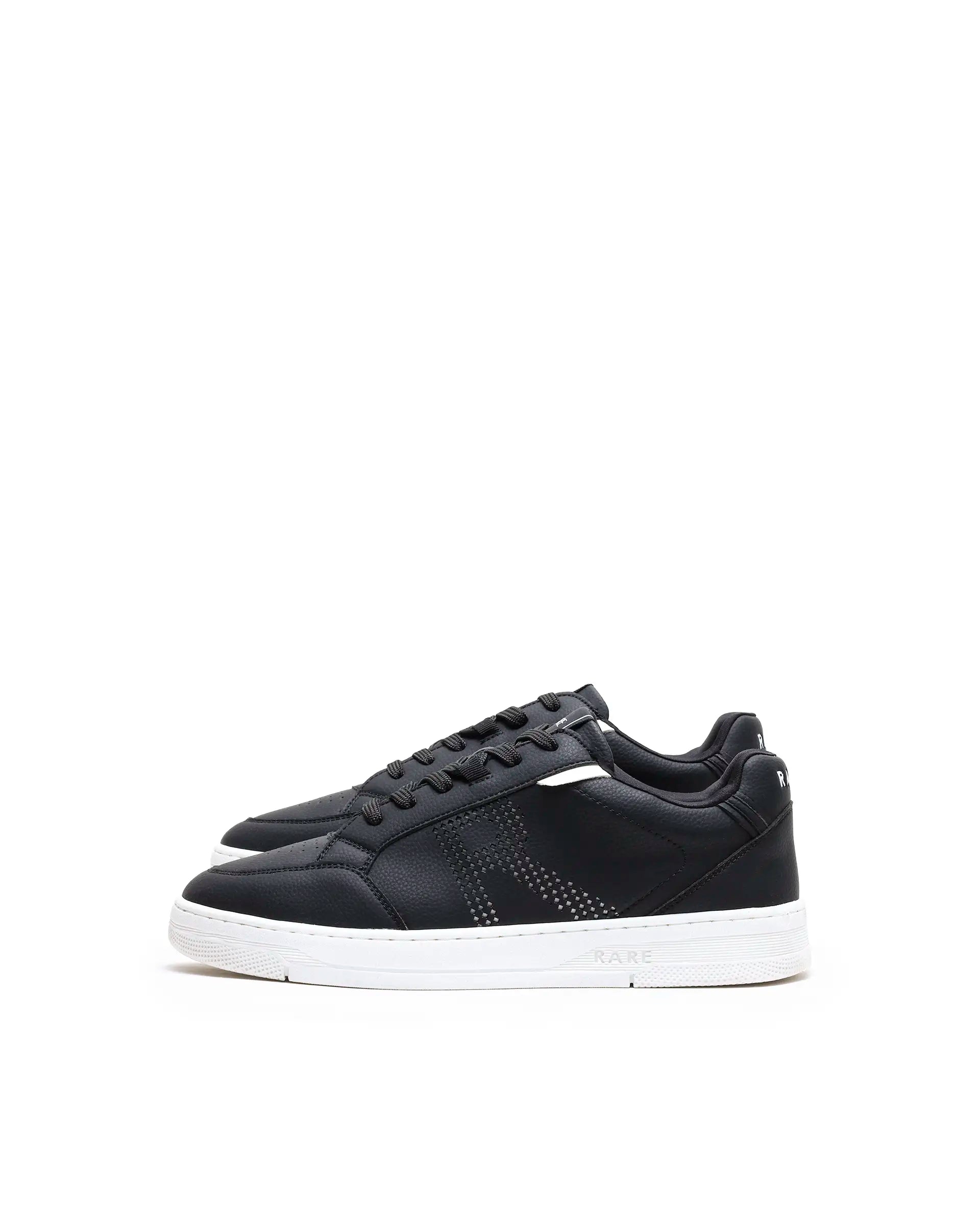 Rarez Men's Vorto Black Micro Leather Sneaker