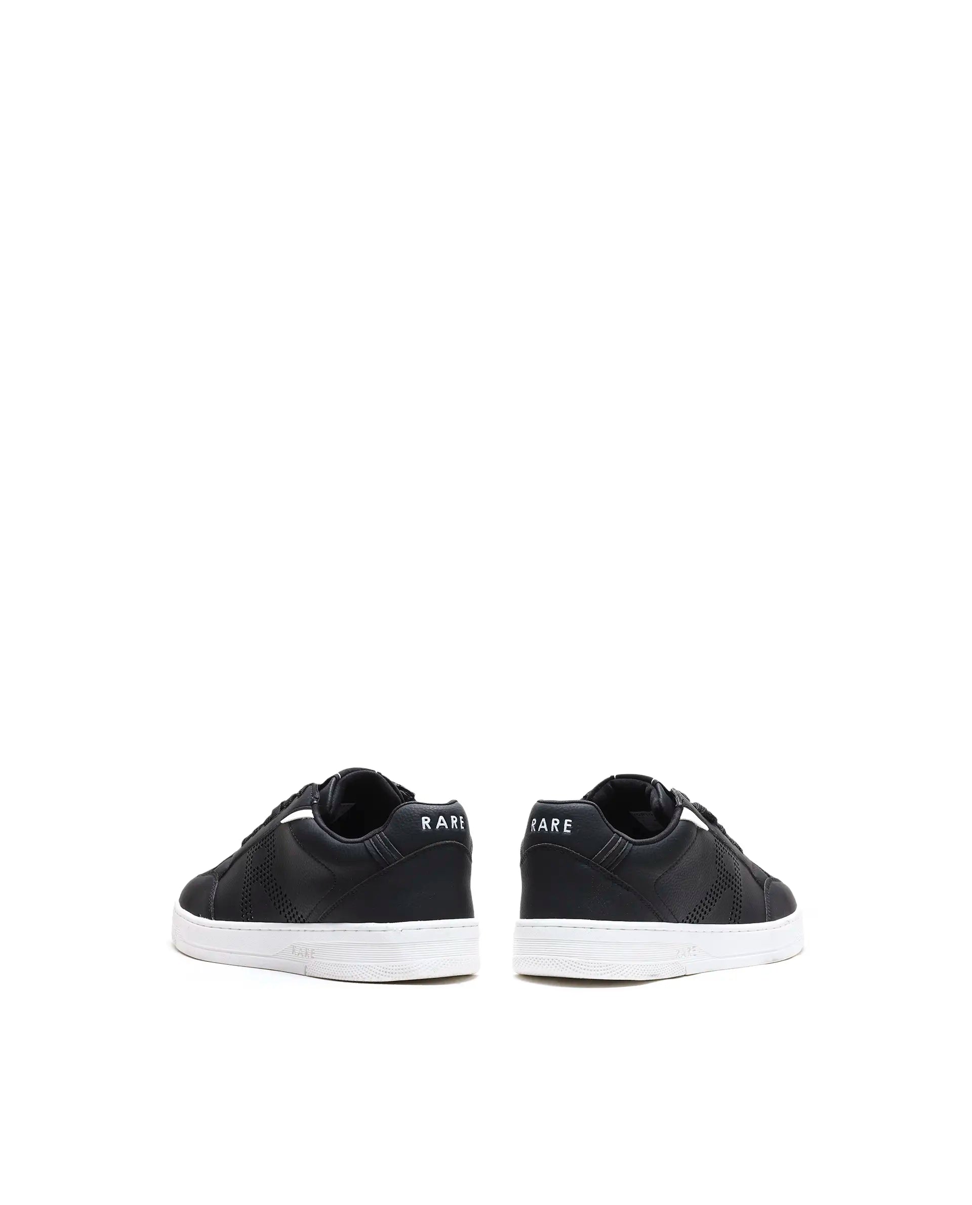 Rarez Men's Vorto Black Micro Leather Sneaker