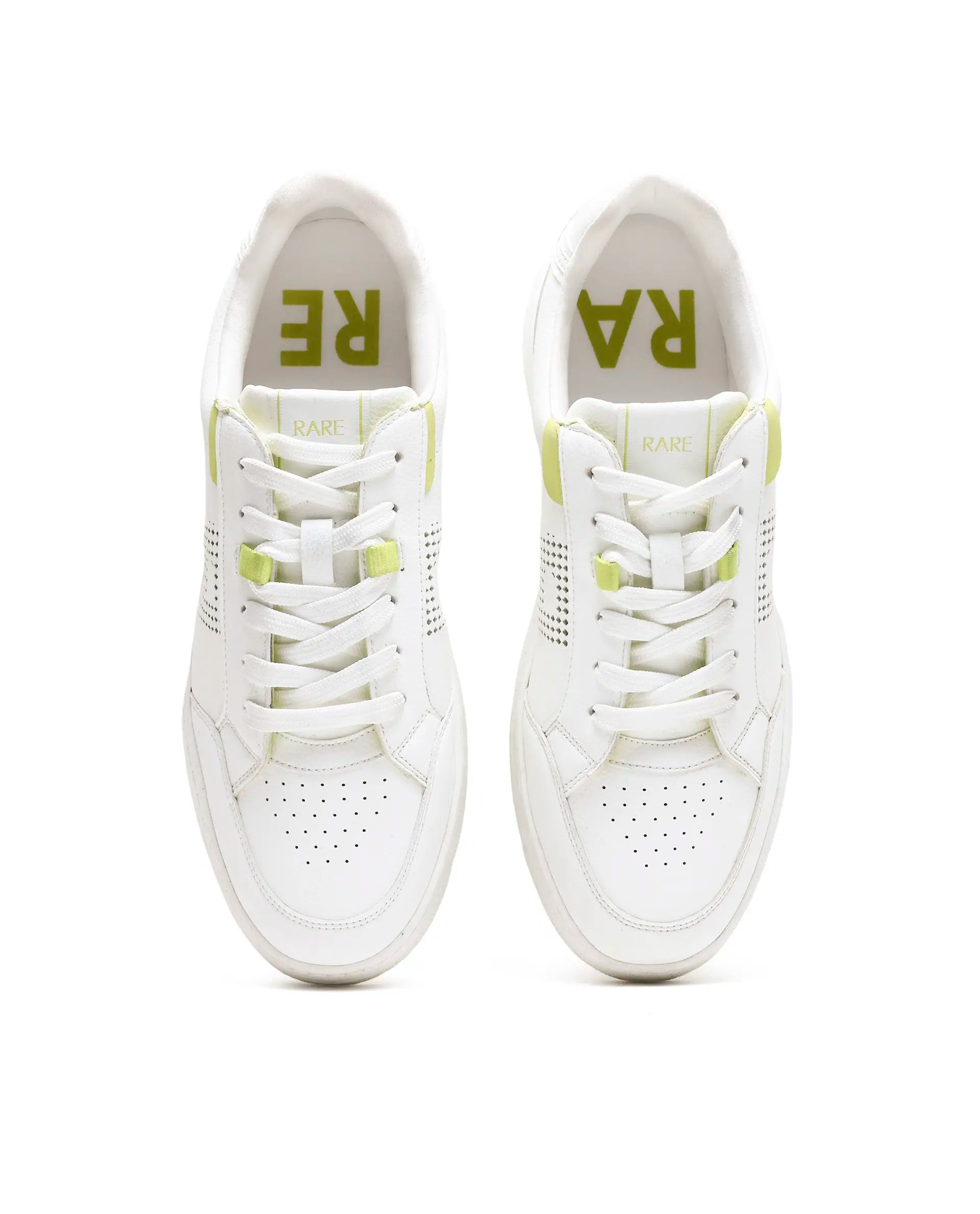 Rarez Men's Vorto White Micro Leather Sneaker