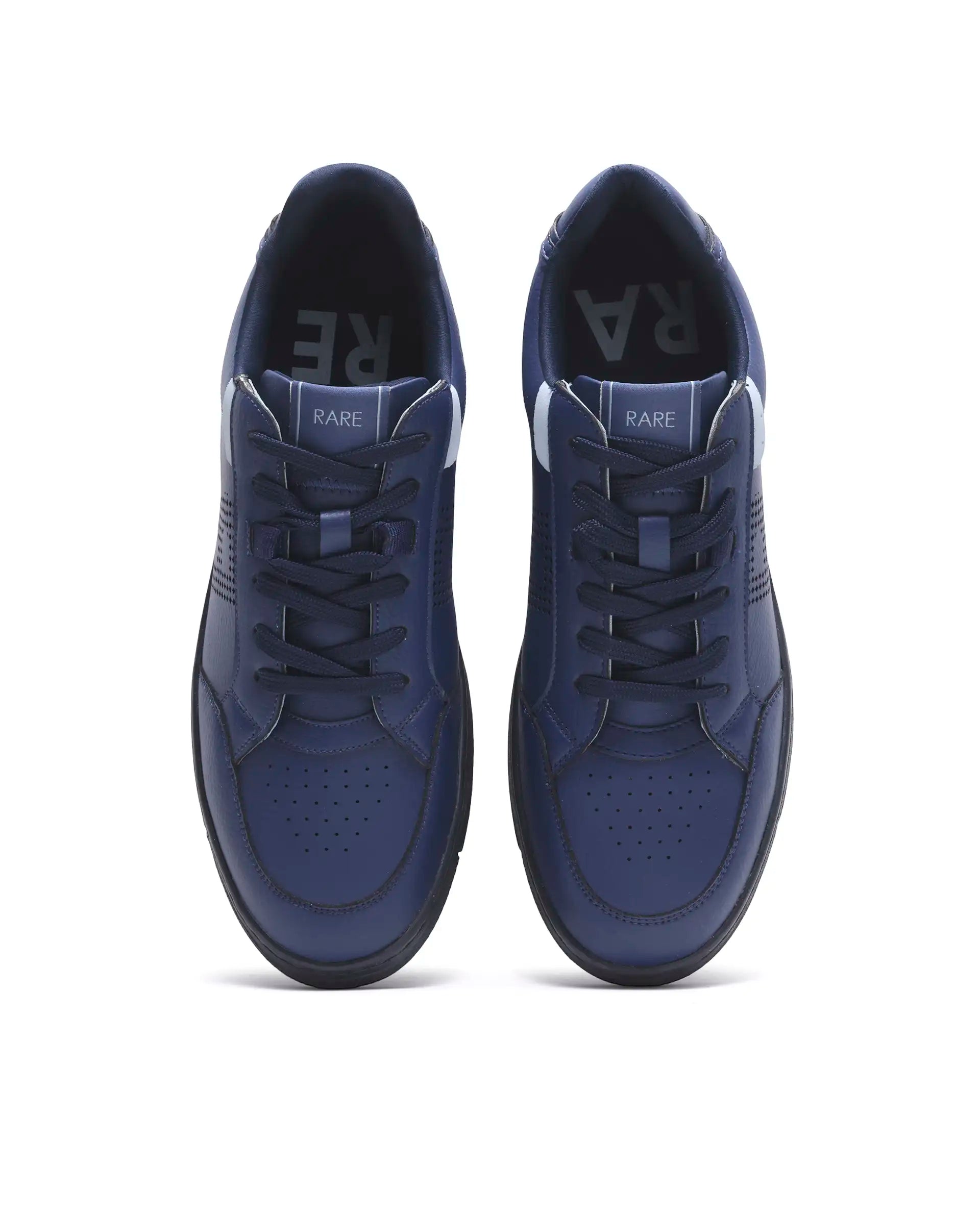 Rarez Men's Vorto Navy Micro Leather Sneaker