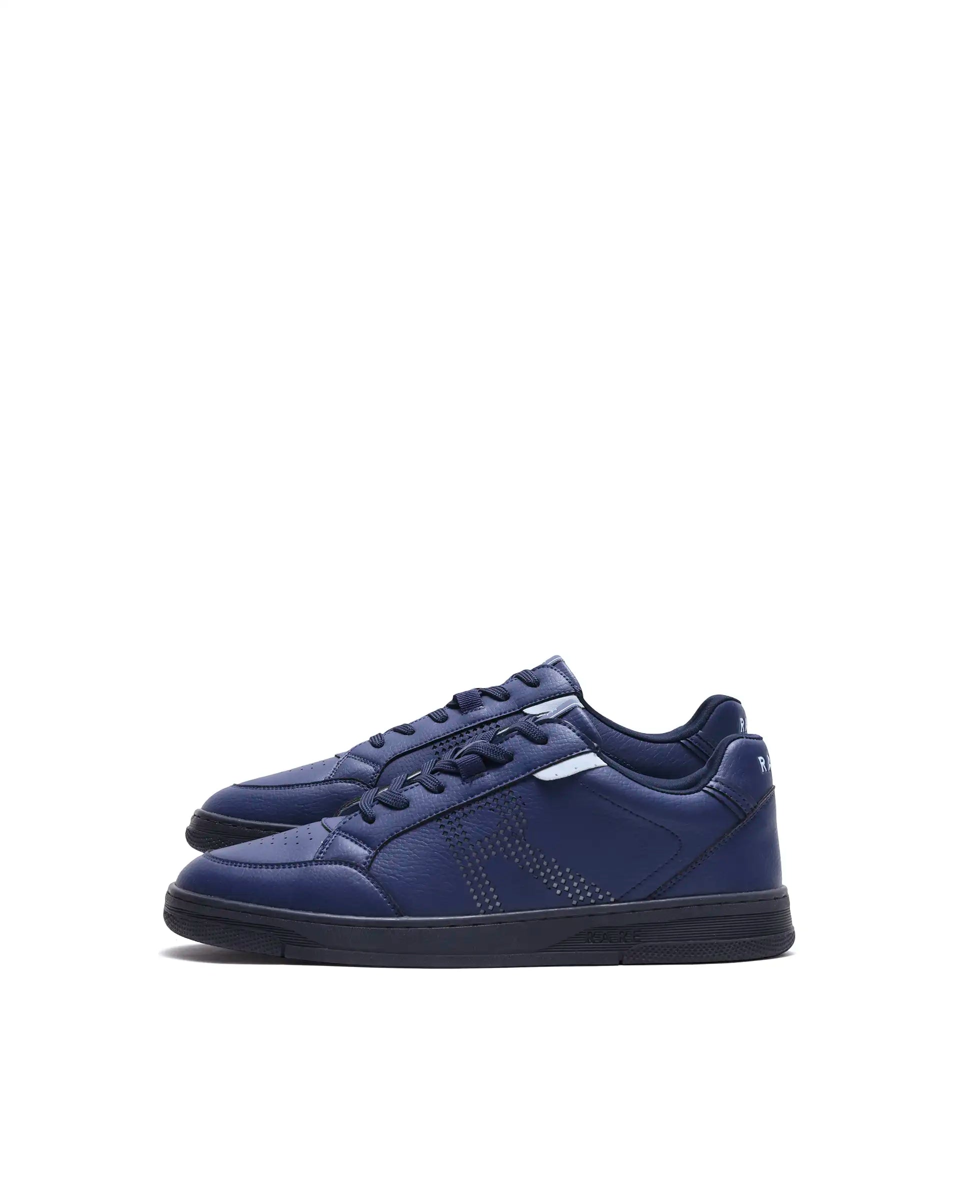 Rarez Men's Vorto Navy Micro Leather Sneaker