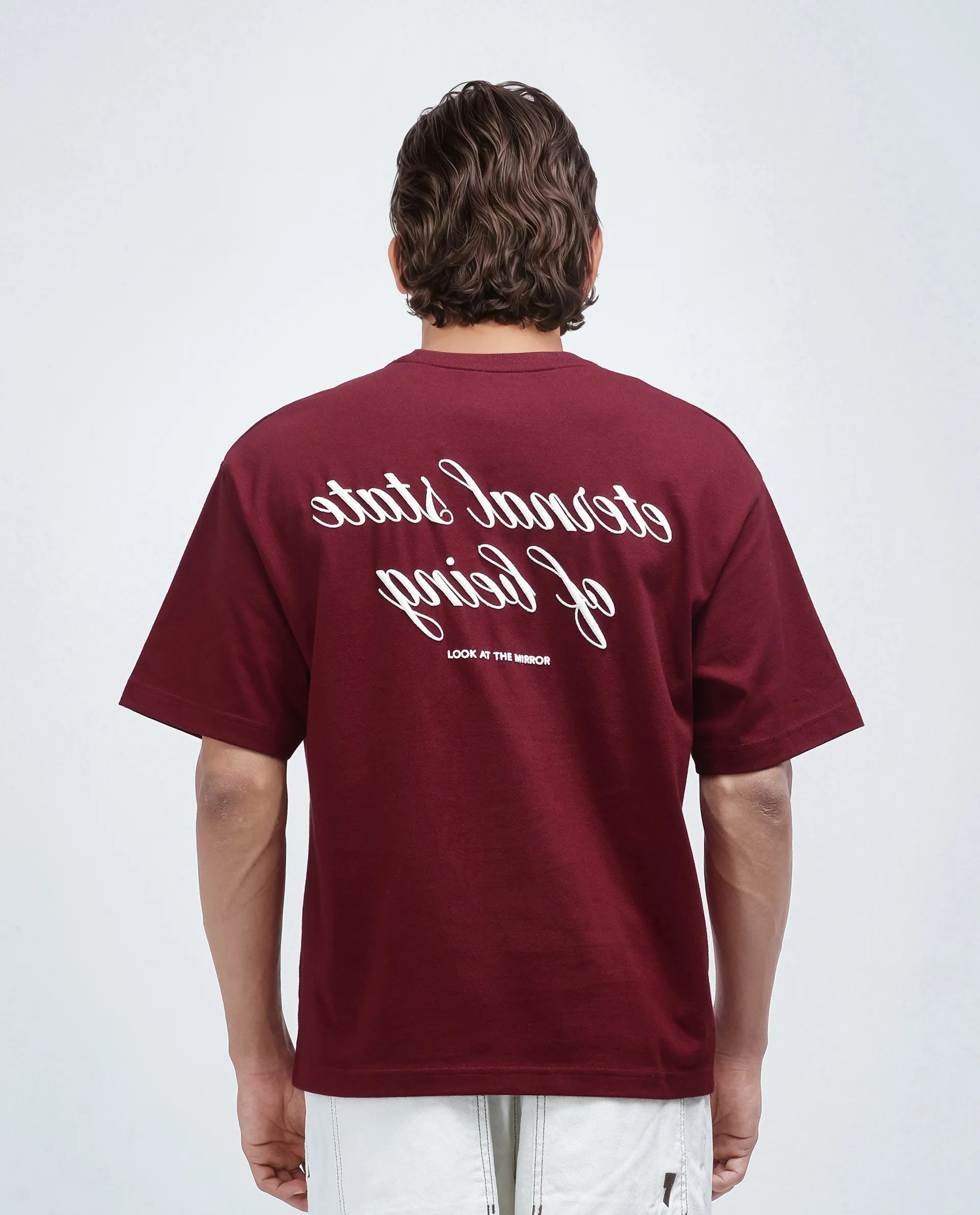 Rare Rabbit Men's Wadeto Red Cotton Lycra Fabric Sleeveless Crew Neck Boxy Fit Plain T-Shirt