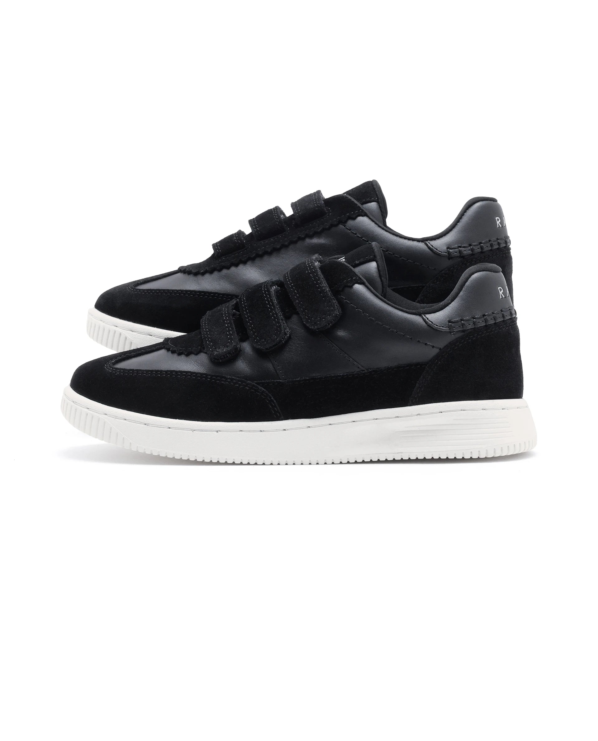 Rare Ones Kids Walc Black Leather Riptape Fastening Sneaker