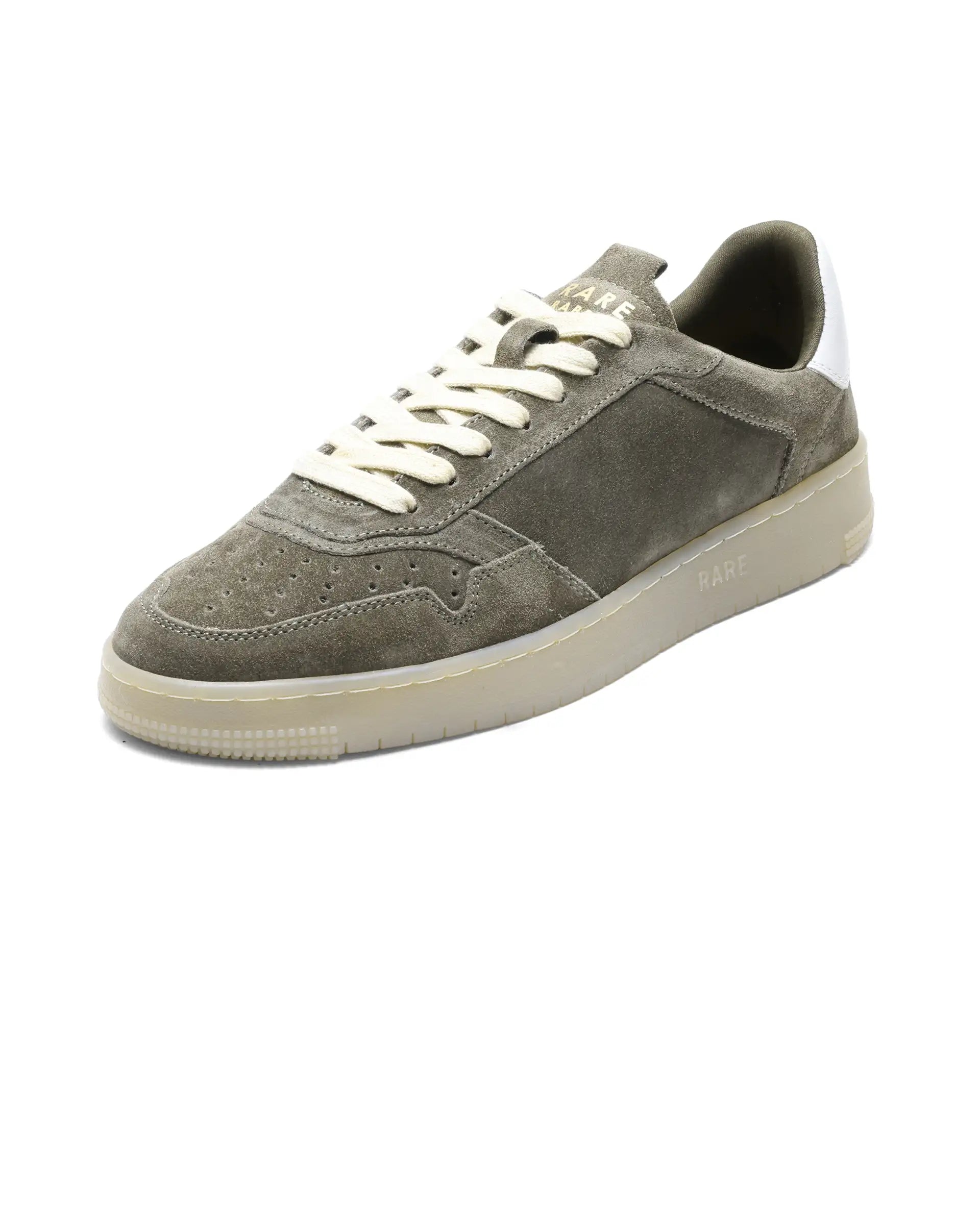 Rare Rabbit Men's Woolton-2 Olive Leather Lace-Up Closure Sneaker