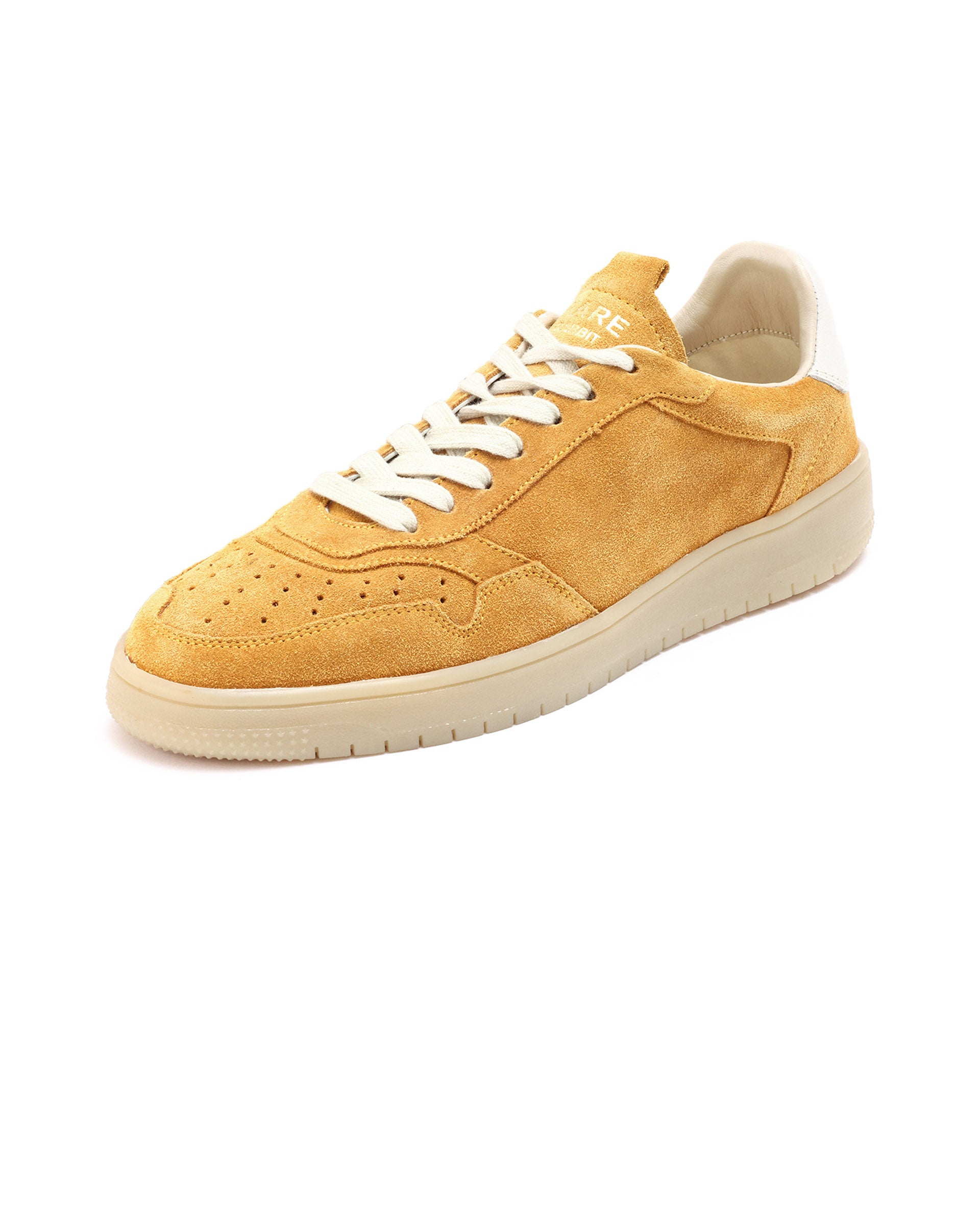 Rare Rabbit Men's Woolton-2 Mustard Lace-Up Closure Suede Sneaker