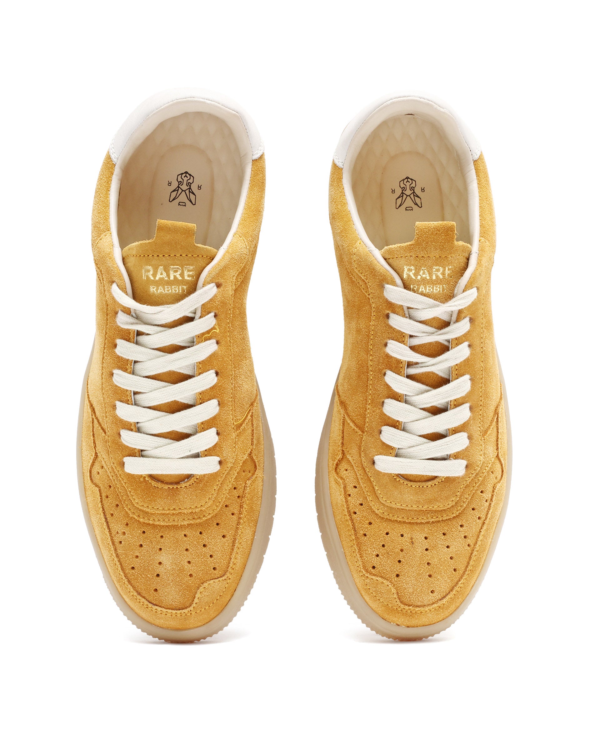 Rare Rabbit Men's Woolton-2 Mustard Lace-Up Closure Suede Sneaker