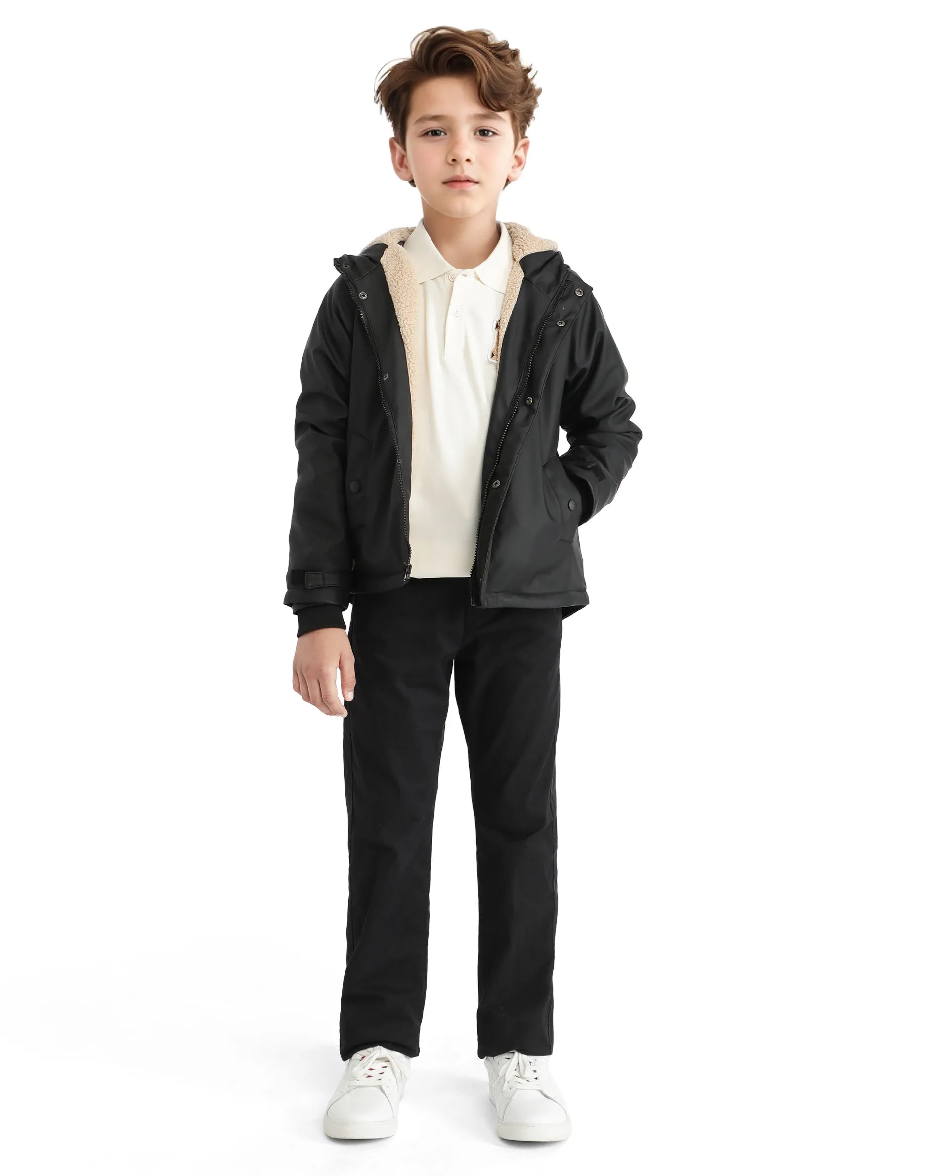 Rare Ones Kids Wrick Black Polyester Full Sleeve Solid Jacket