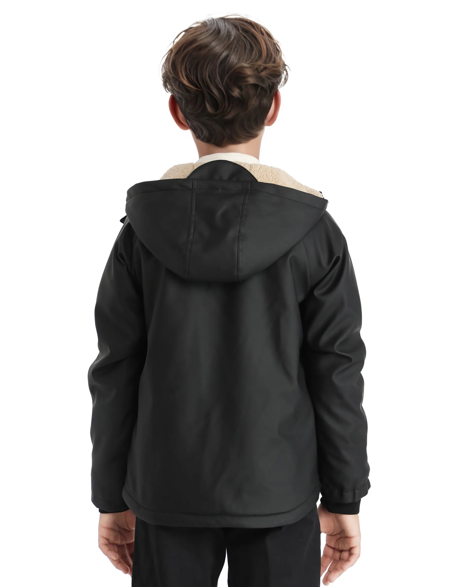 Rare Ones Kids Wrick Black Polyester Full Sleeve Solid Jacket