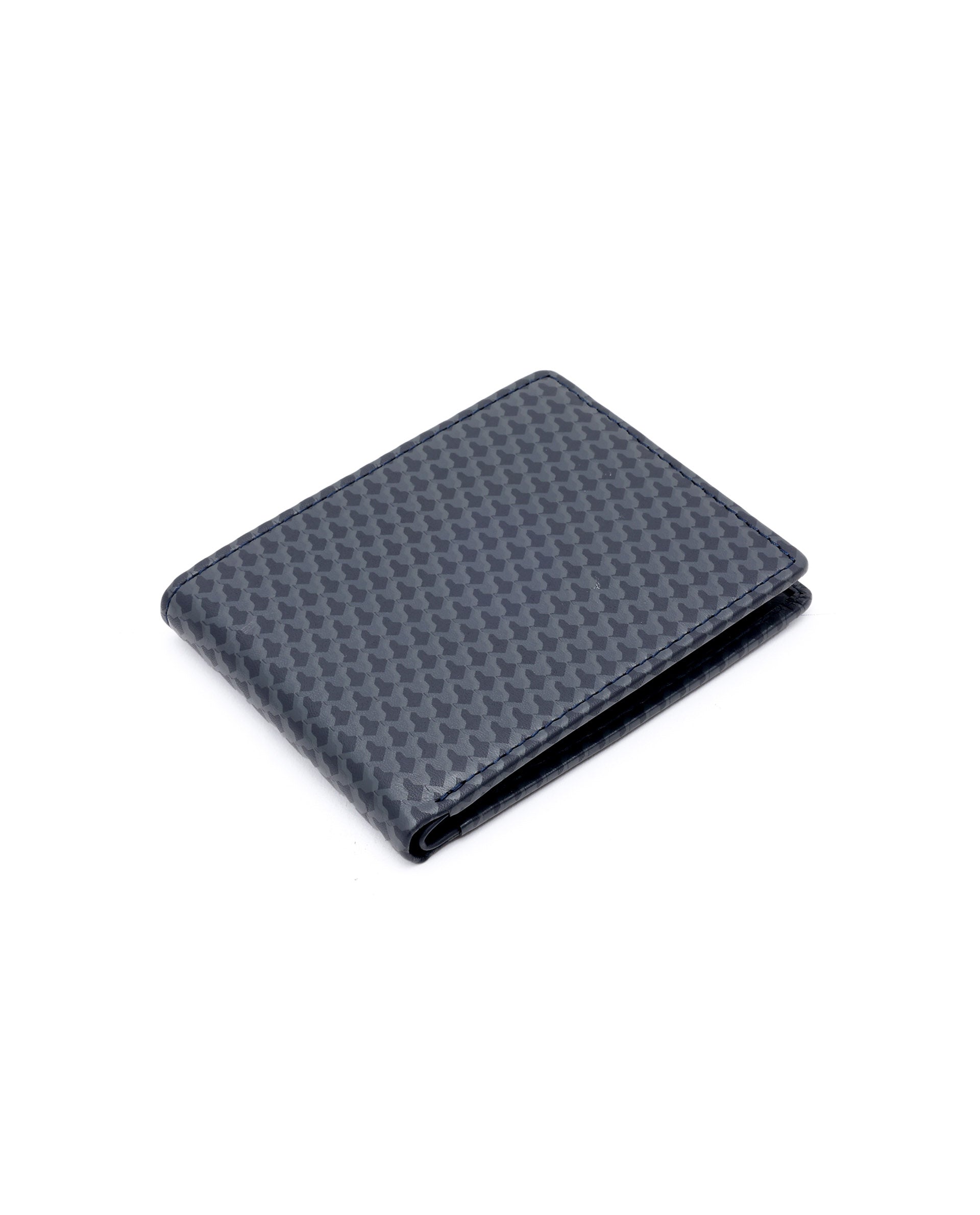 Rare Rabbit Men's Iver Blue Bi Fold Slim RFID Monogram Print Wallet