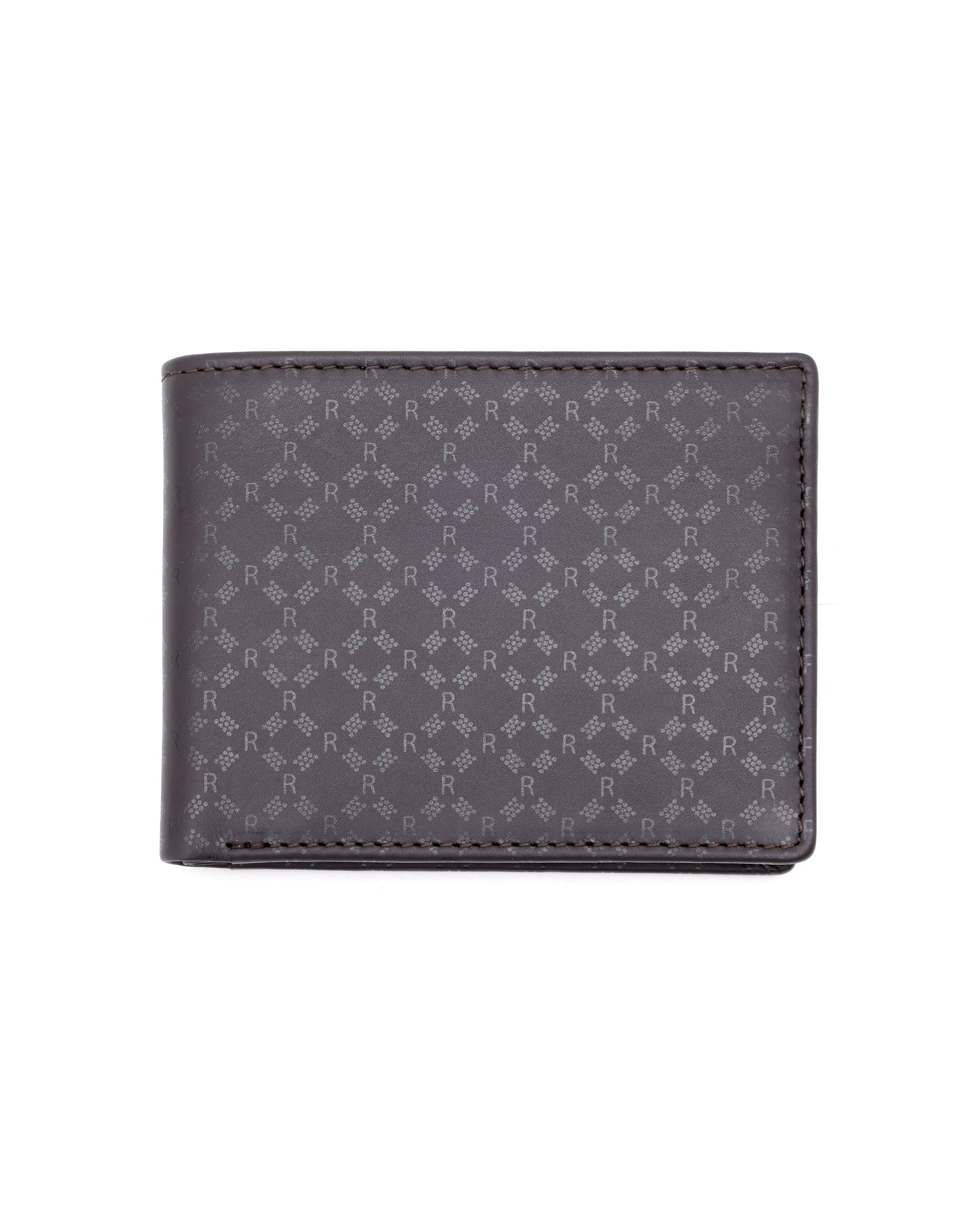 Rare Rabbit Men's Bamb Brown Bi-Fold Slim RFID Embossed Wallet