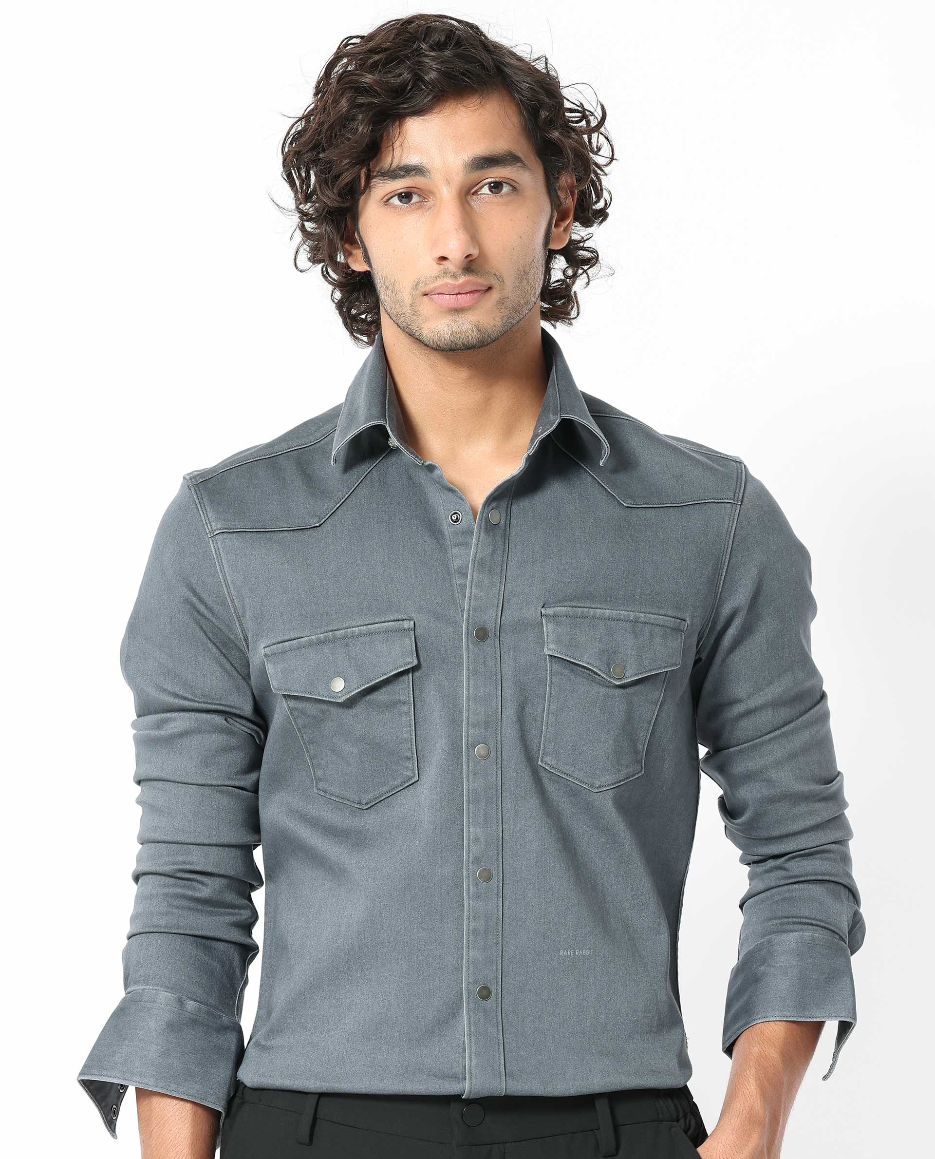 Blue Denim Double Pocket Shirt | New Look