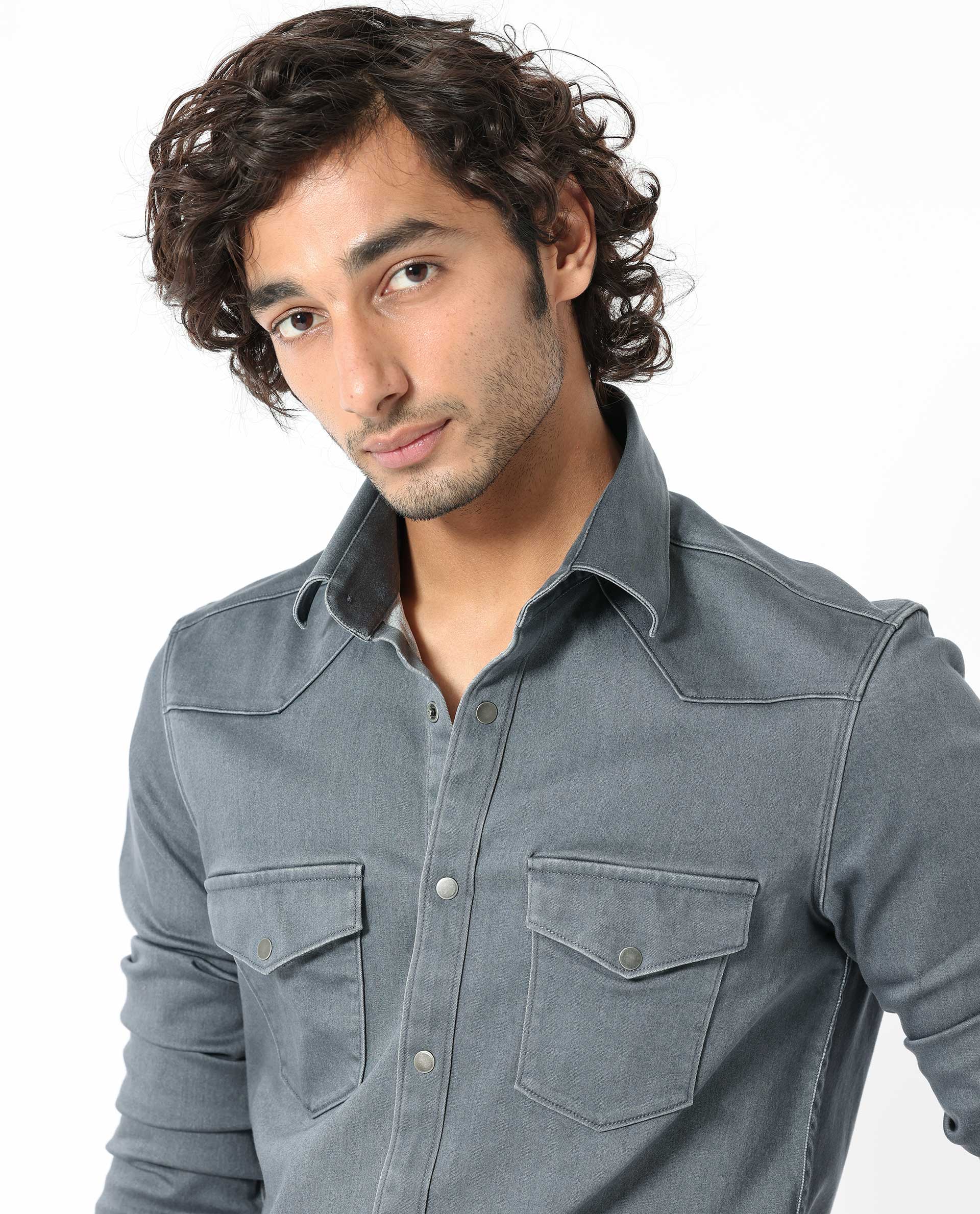 Plain Collar Mens Double Pocket Denim Shirt, Size: S-XXL at Rs 250 in New  Delhi