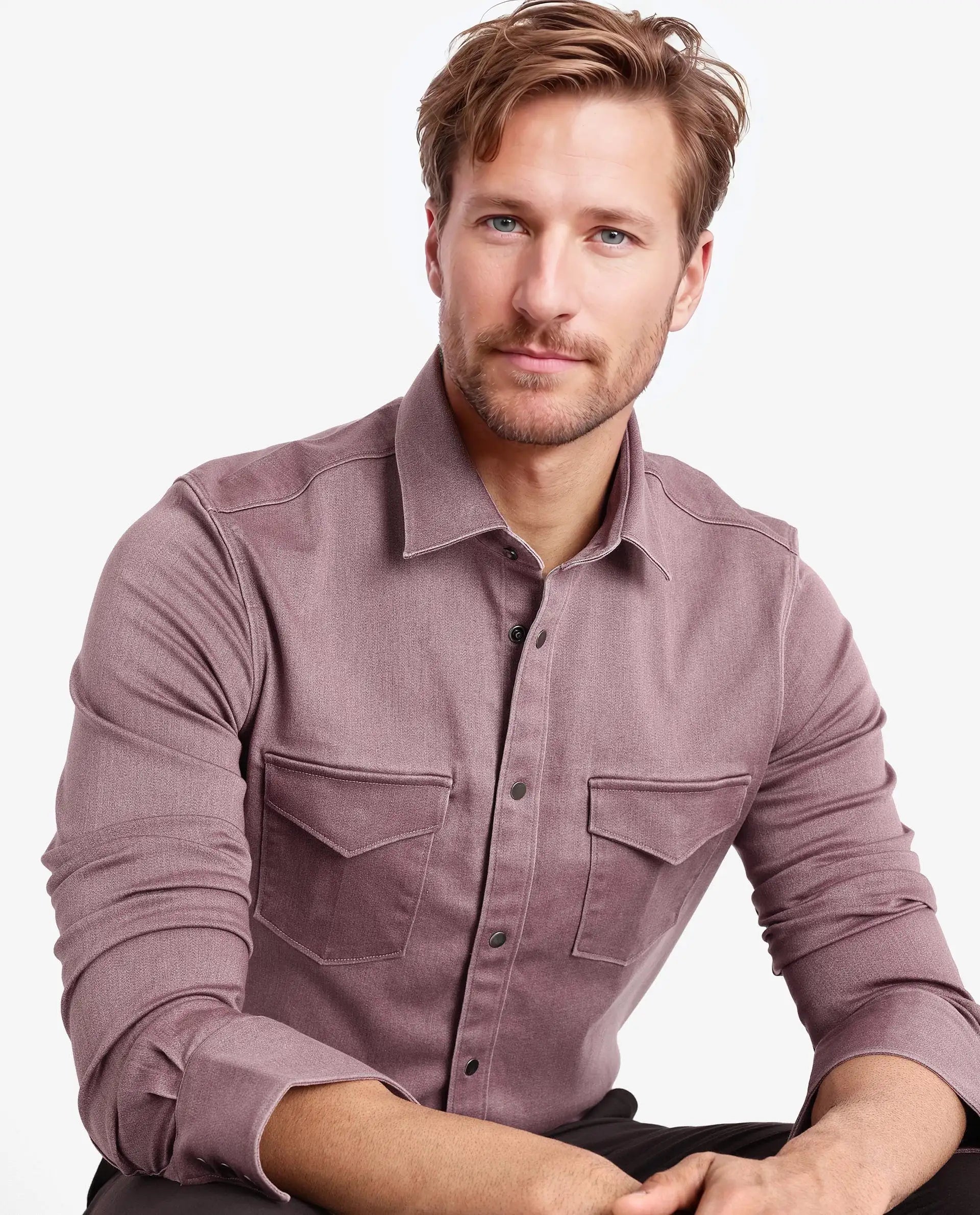 Rare Rabbit Men Xenor Dusky Pink Full Sleeve Regular Fit Two Front Pocket Button Closure Twill Shirt