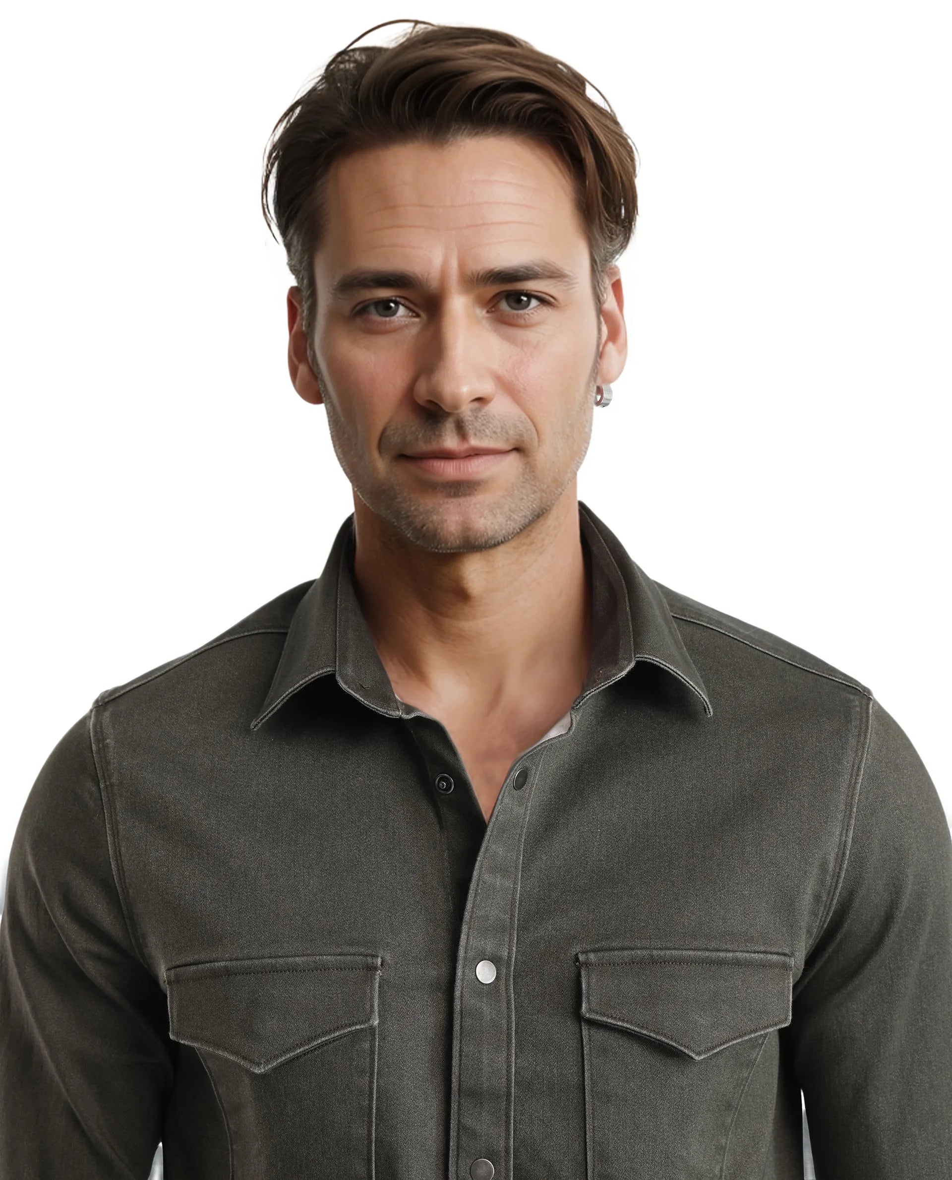 Rare Rabbit Men Xenor Olive Full Sleeve Collared Neck Plain Shirt