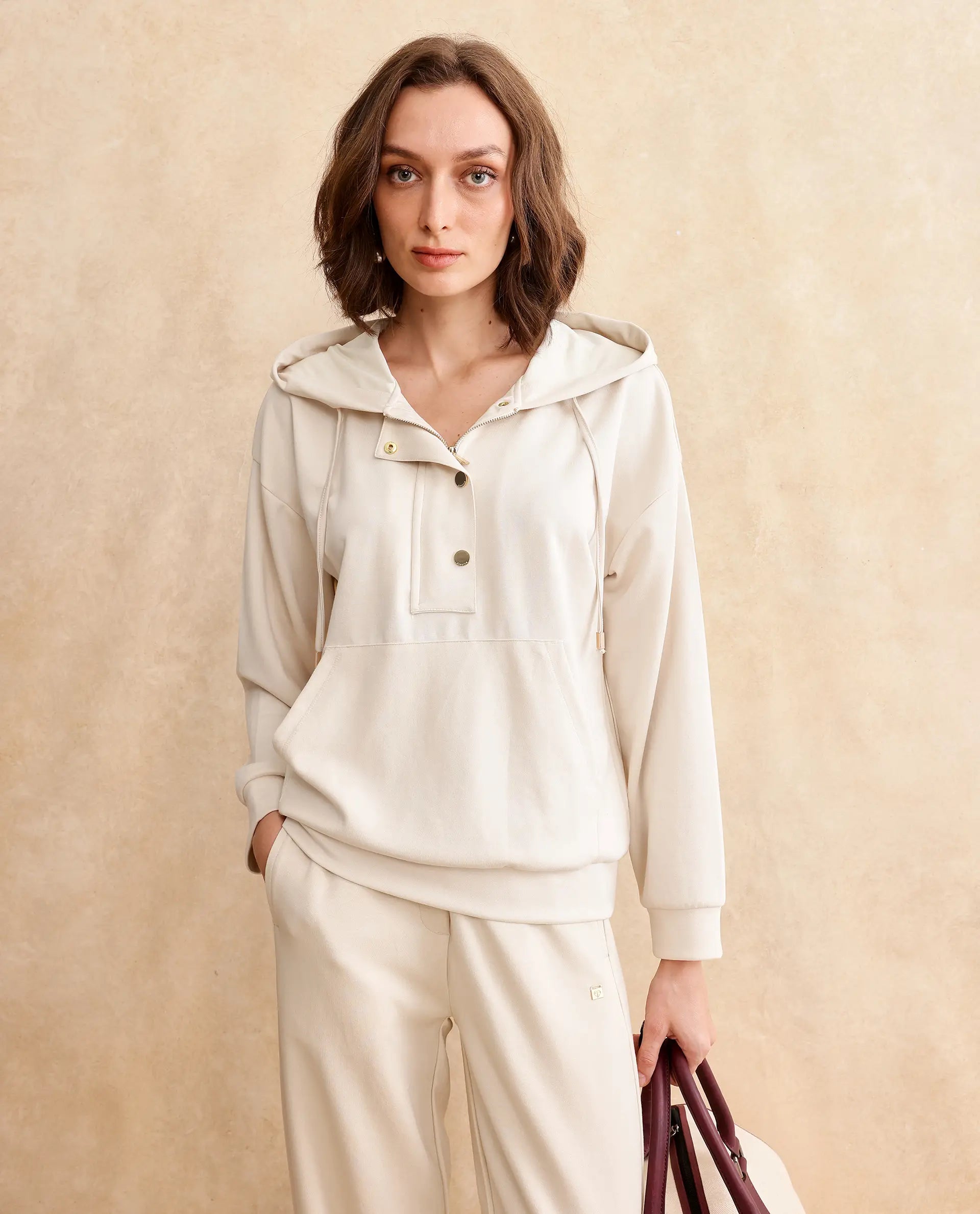 Rareism Women Yalova Primary Off White Full Sleeve Sweatshirt