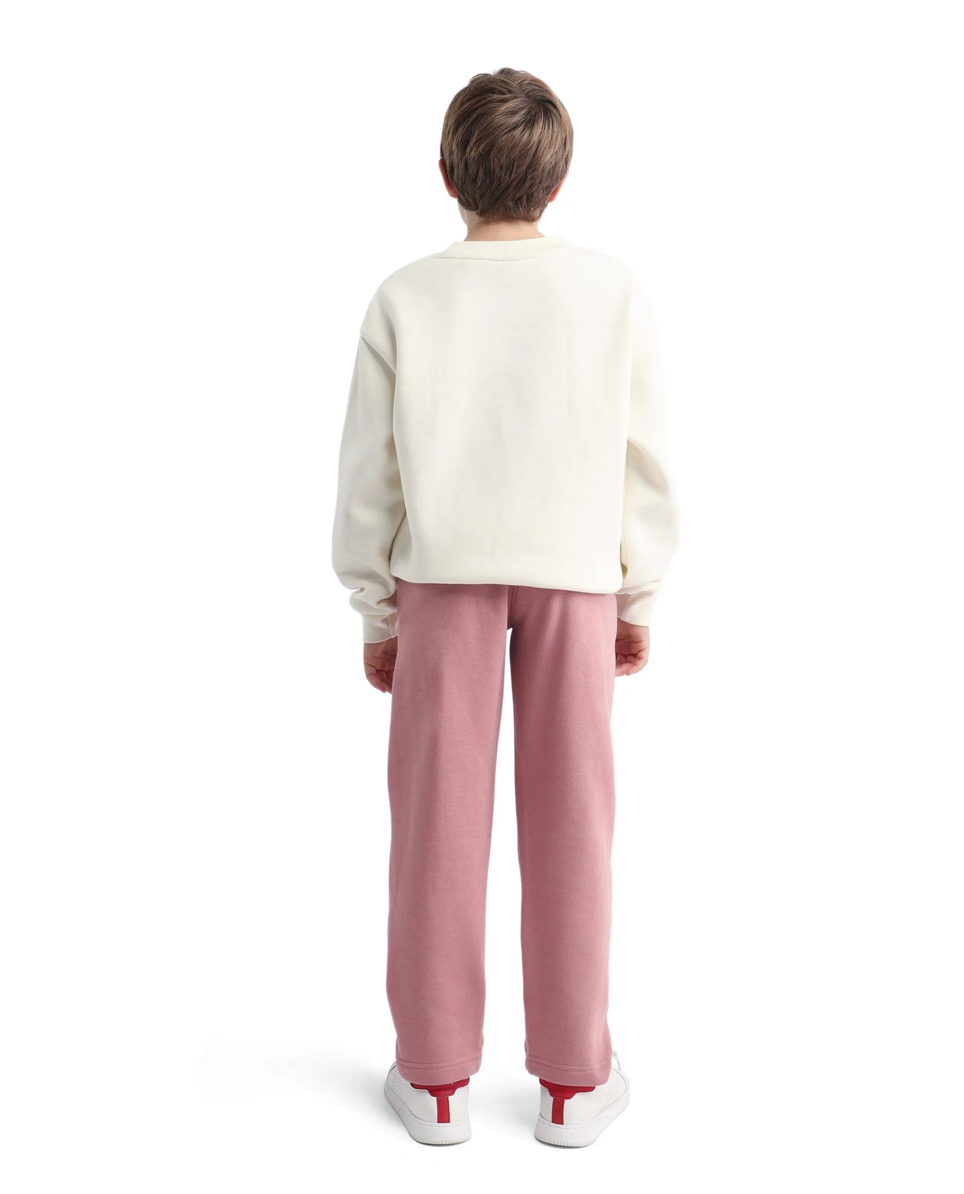 Rare Ones Kids Zaid-B Dusky Pink Cotton Blend Plain Regular Fit Trackpant