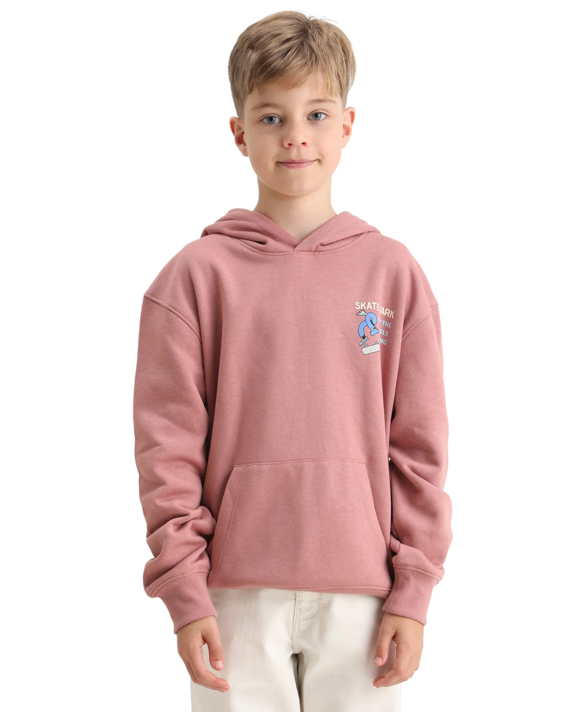 Rare Ones Kids Zaid Dusky Pink Cotton Blend Hd Print Oversized Sweatshirt