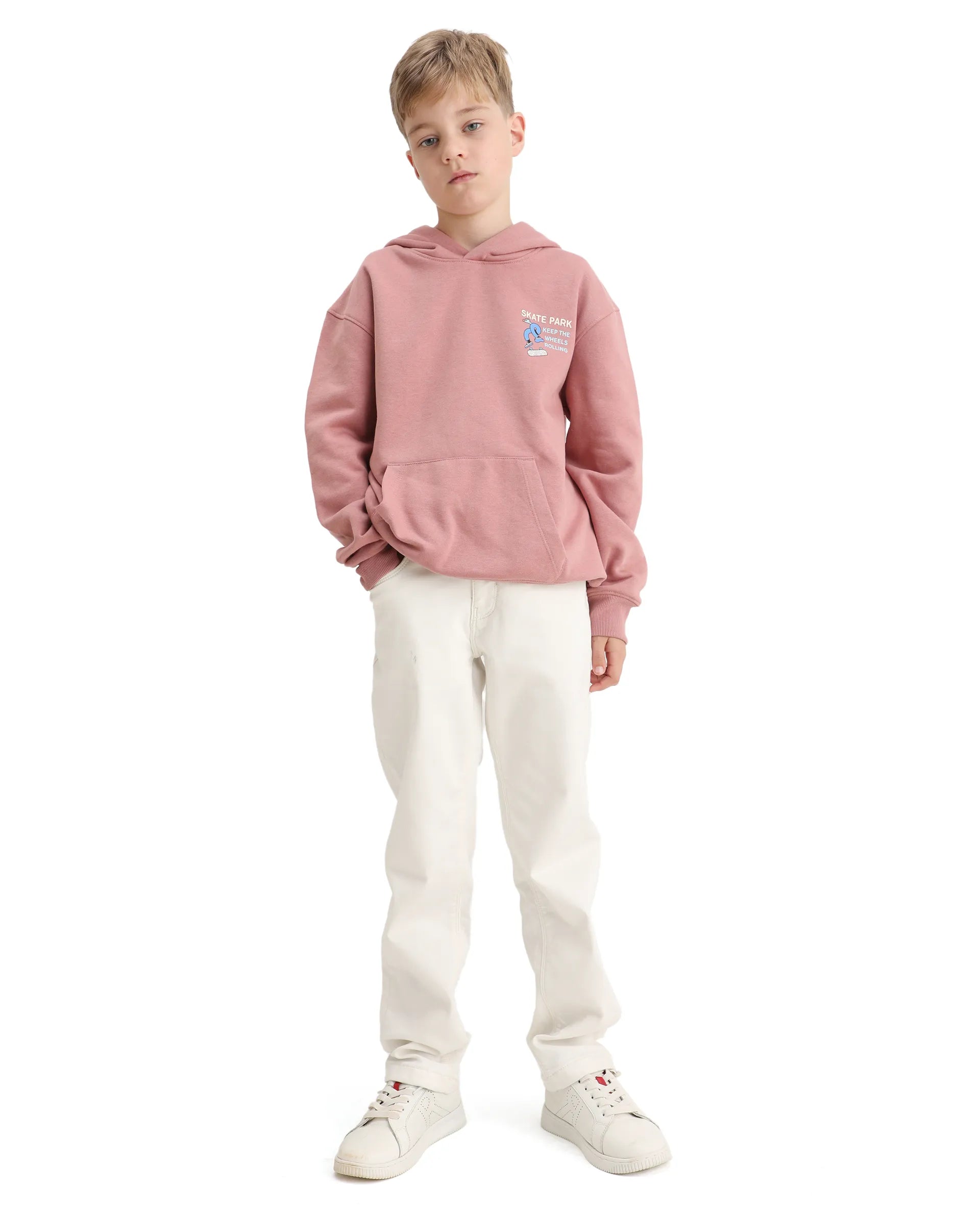 Rare Ones Kids Zaid Dusky Pink Cotton Blend Hd Print Oversized Sweatshirt