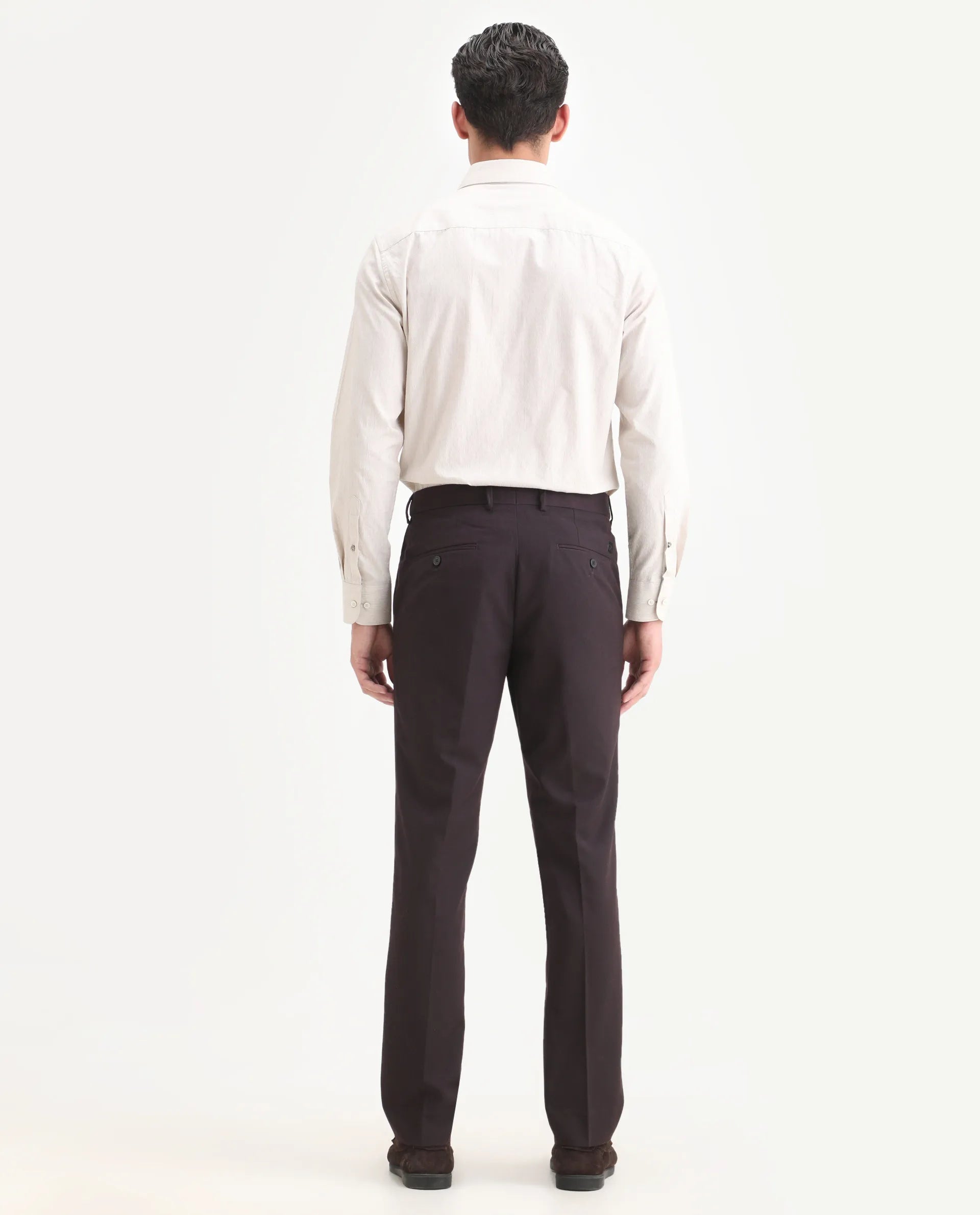 Rare Rabbit Men's Zanza Maroon Polyester Plain Tailored Fit Full Sleeve Lapel Neck Suits