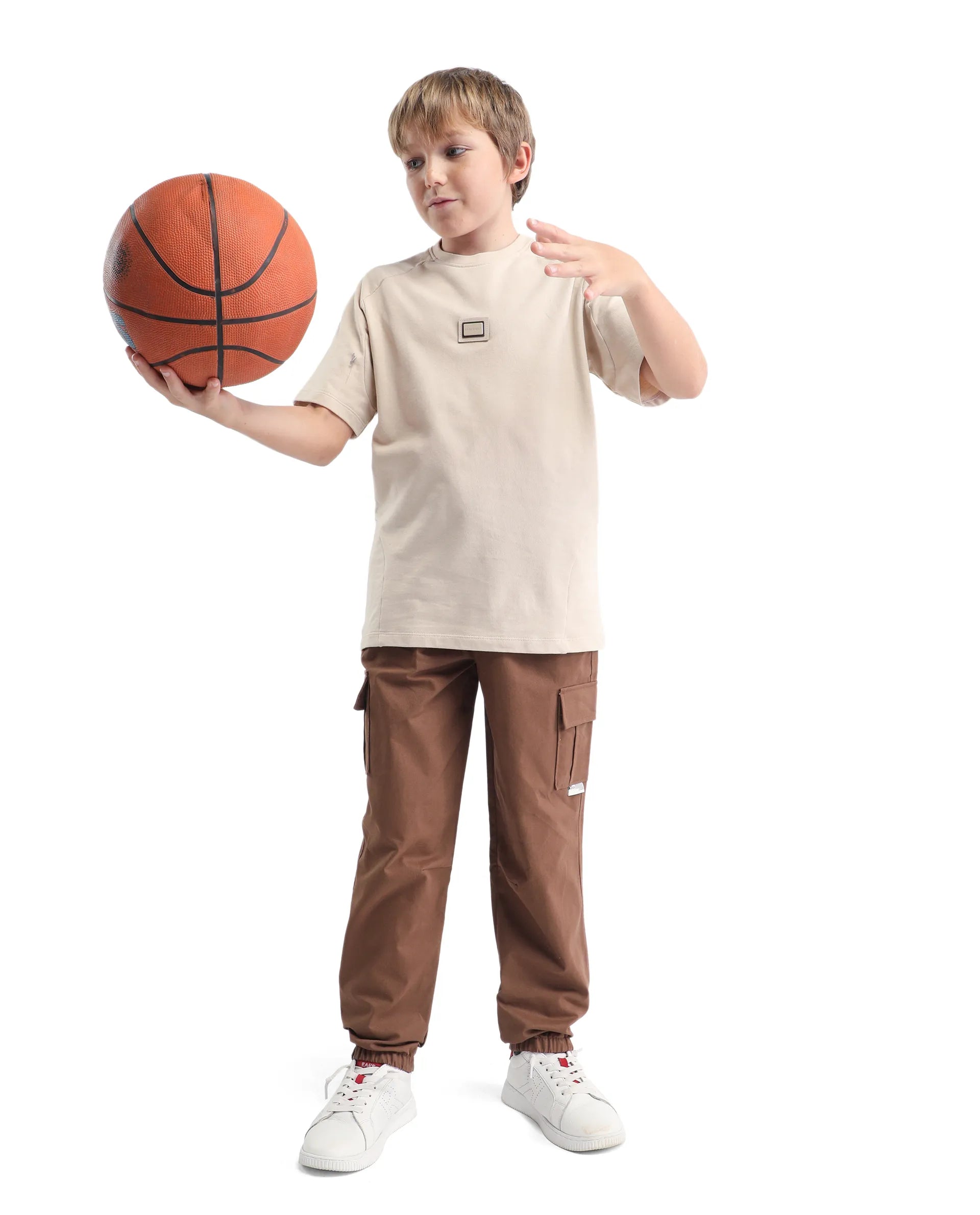 Rare Ones Kids Zash Brown Cotton Solid Button & Zip Closure Regular Fit Trouser