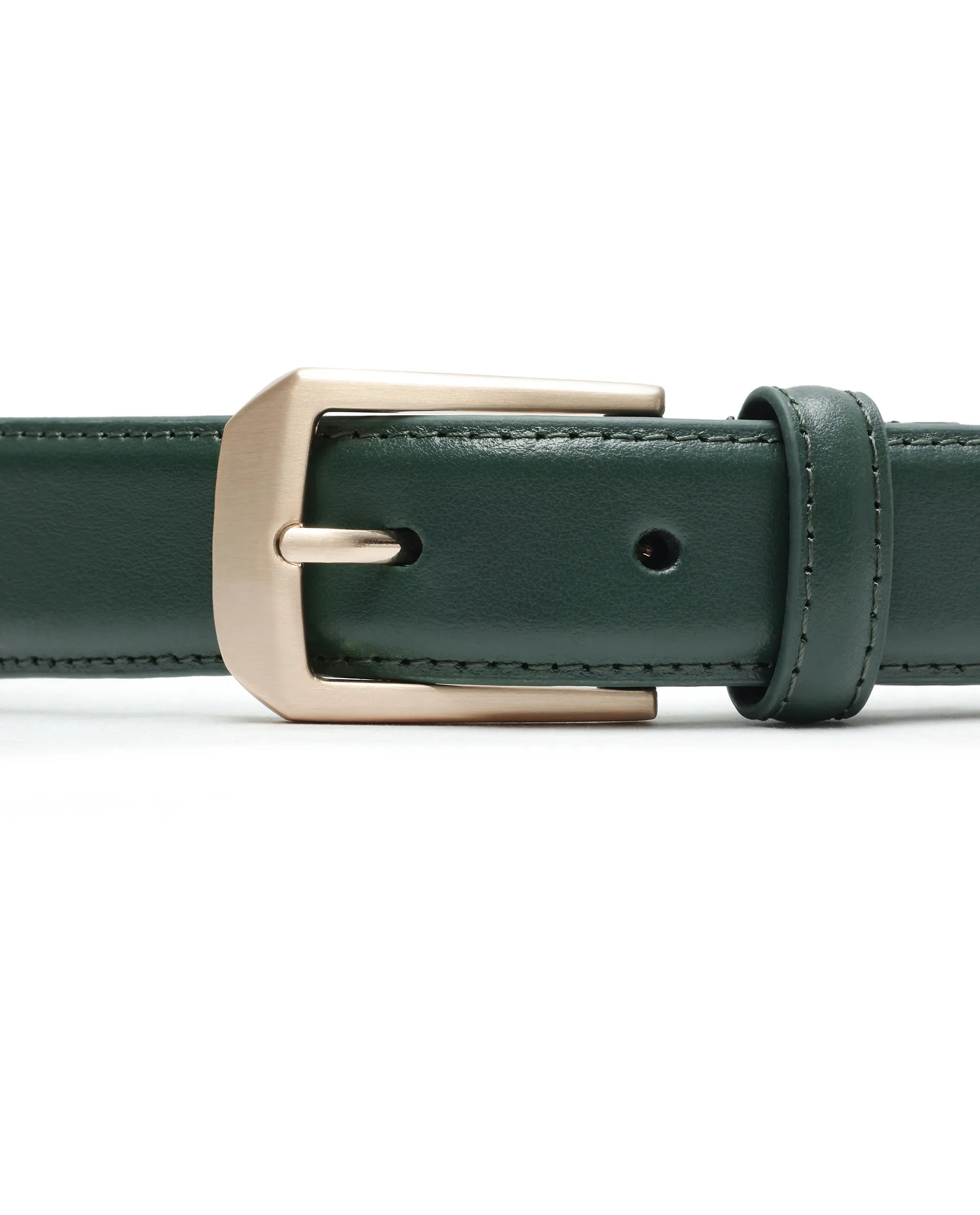 Rare Rabbit Men Zehn Green Leather Belt