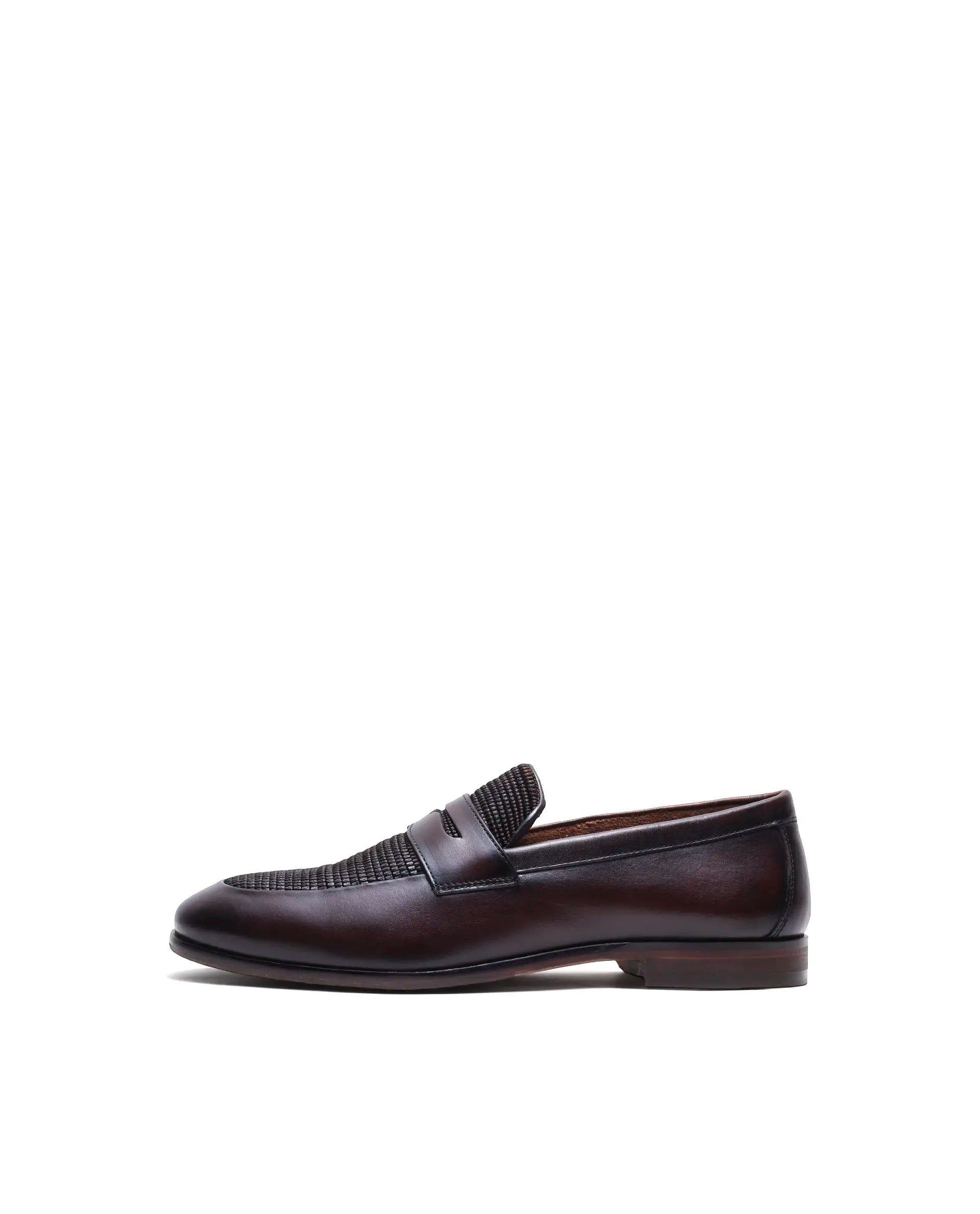 Rare Rabbit Men's Zeno Wood Leather Mocassin